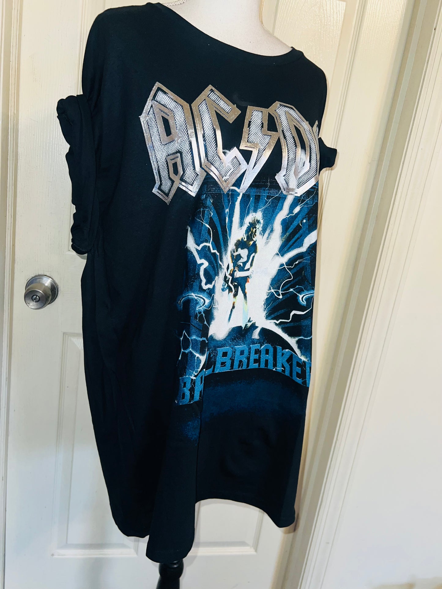 AC/DC Double Sided Oversized Distressed Tee