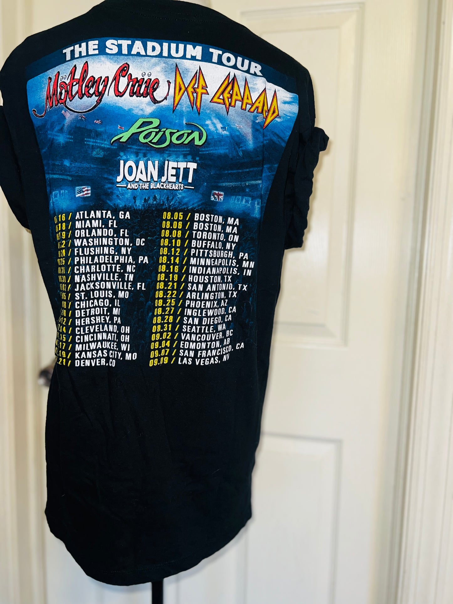 Motley Crue, Def Leppard, Poison, and Joan Jett Double Sided Oversized Tee