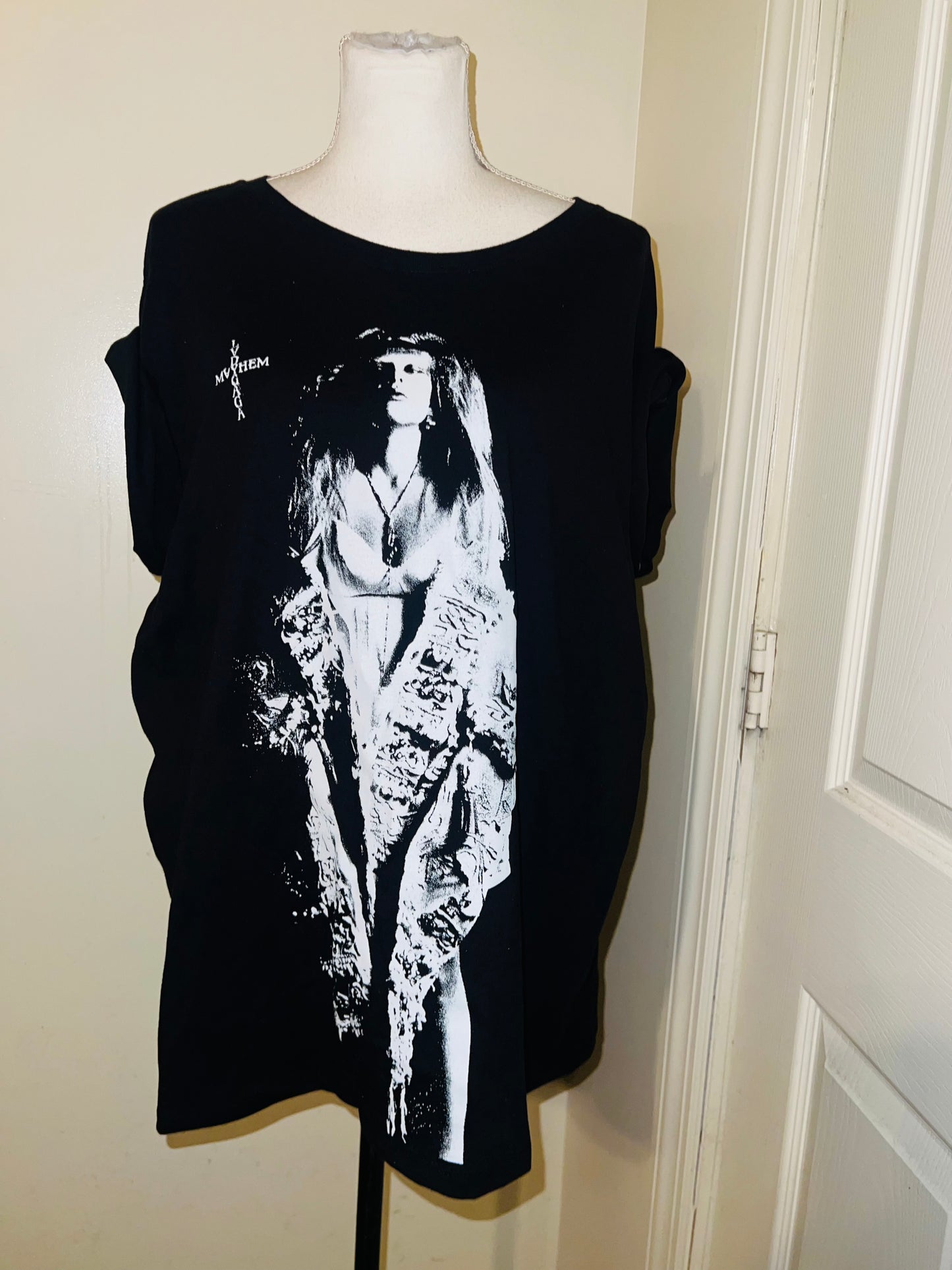 Lady Gaga Oversized Distressed Tee