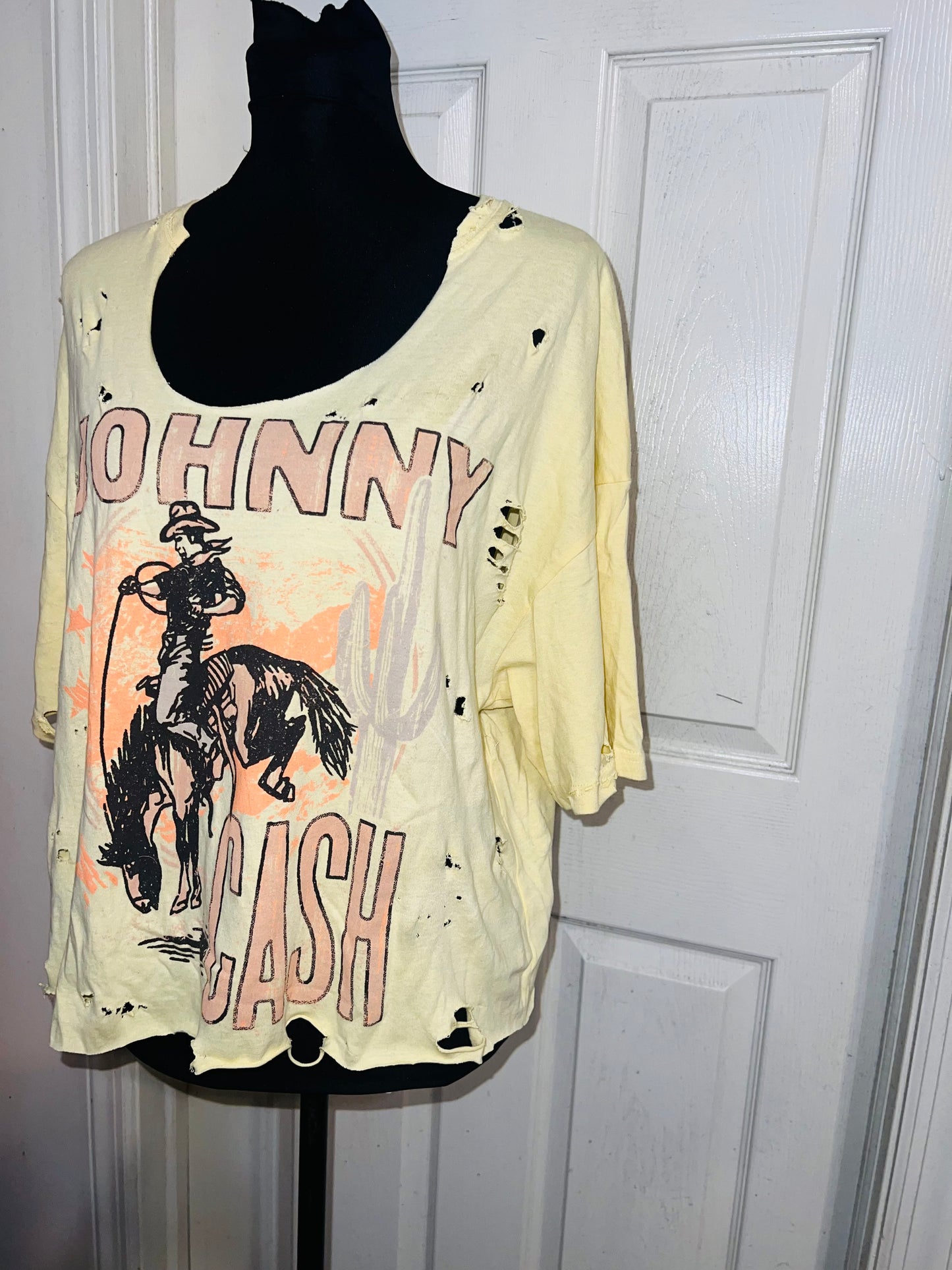 Johnny Cash Oversized Distressed Tee (As Is)