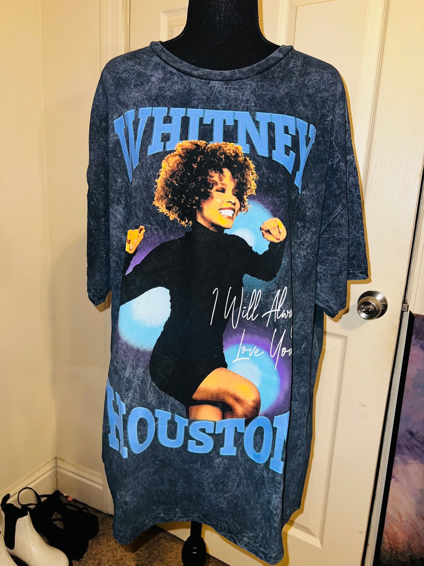 Whitney Houston Oversized Distressed Tee