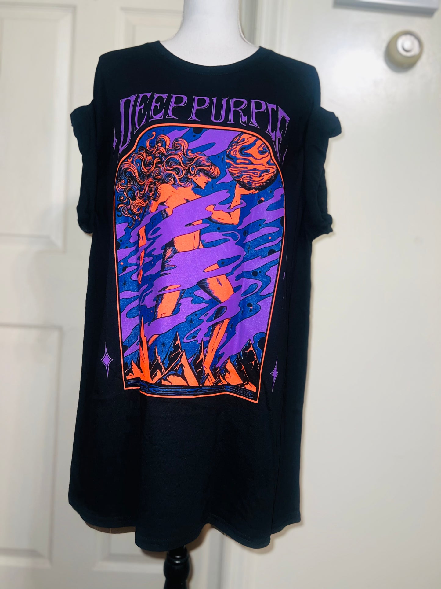Deep Purple Oversized Distressed Tee