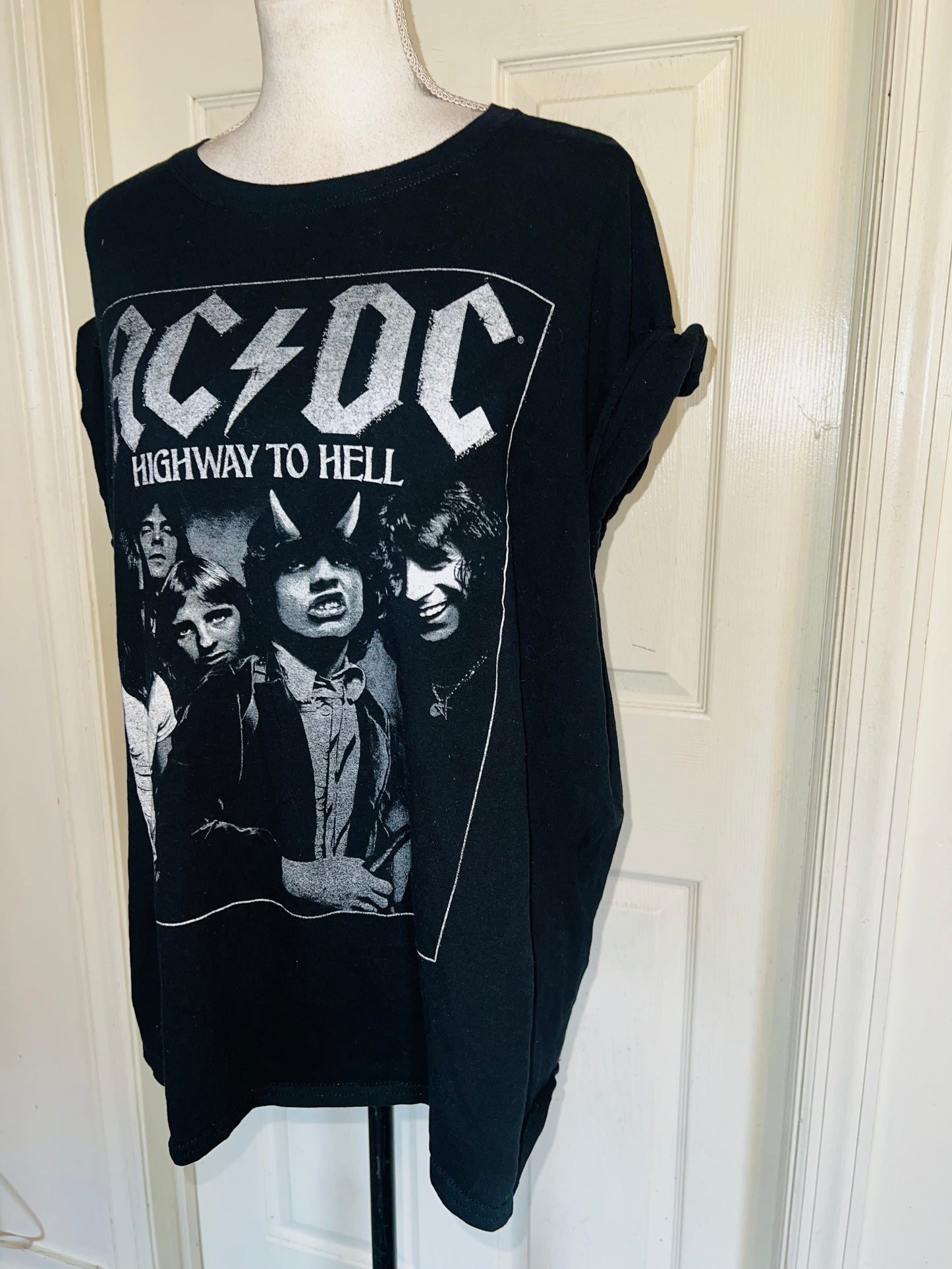 AC/DC Highway to Hell Distressed Oversized Tee