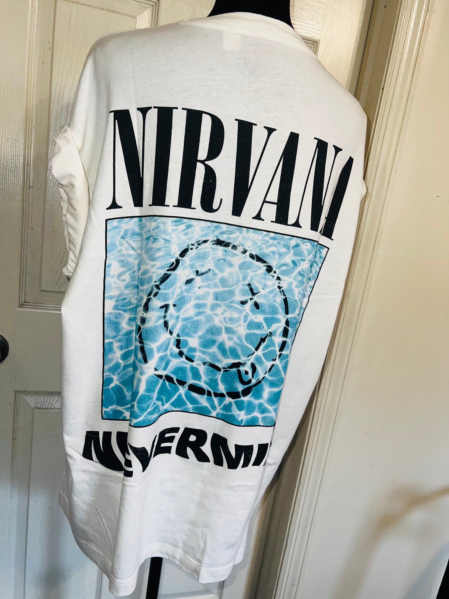 Nirvana Double Sided Oversized Distressed Tee