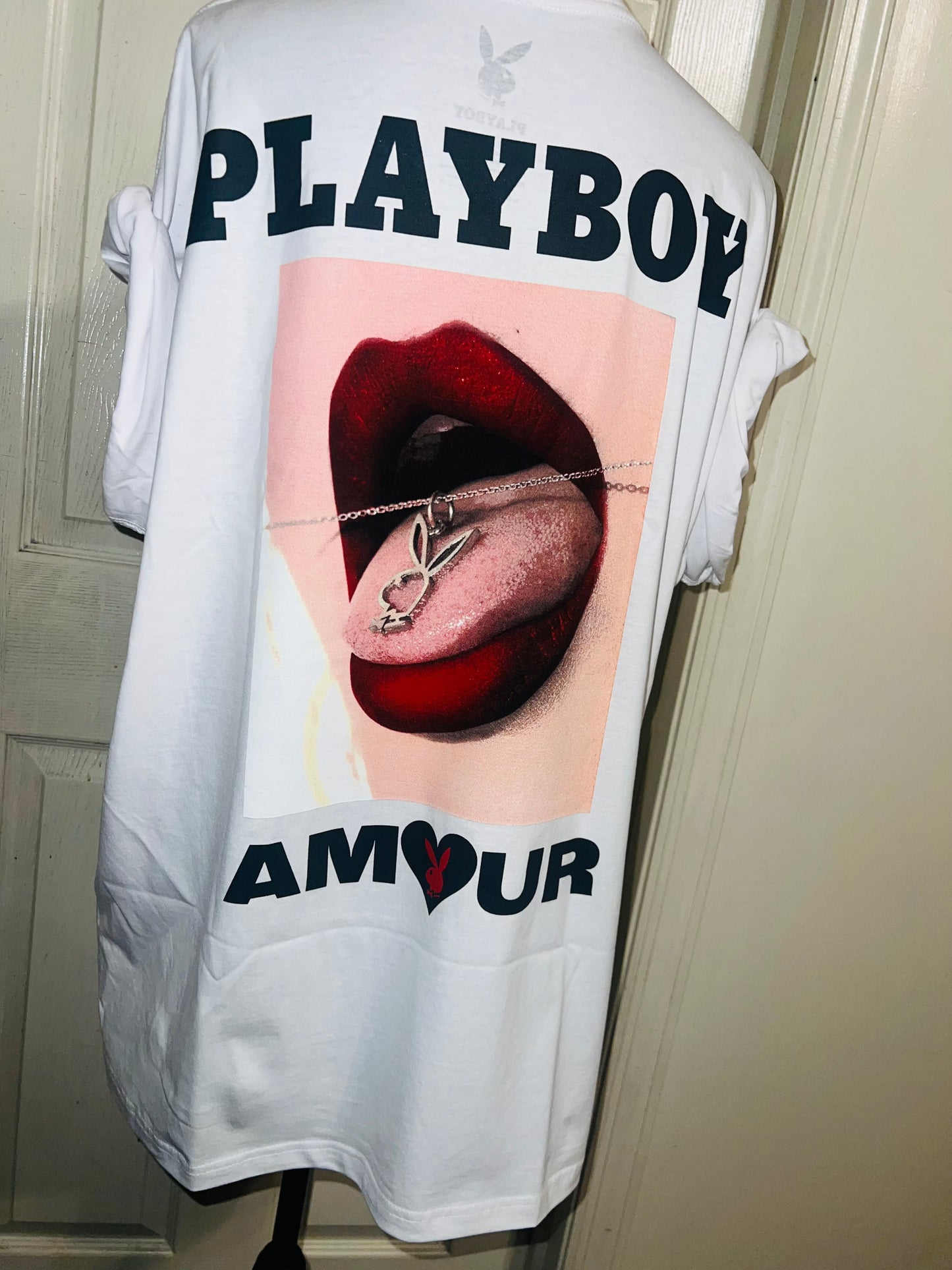 Playboy Double Sided Oversized Distressed Tee