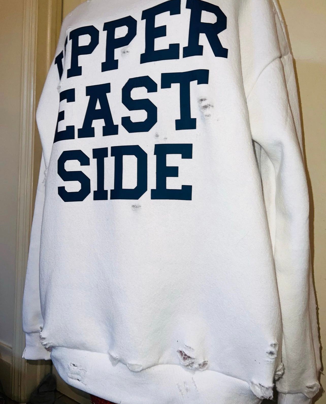 Upper East Side Oversized Distressed Sweatshirt