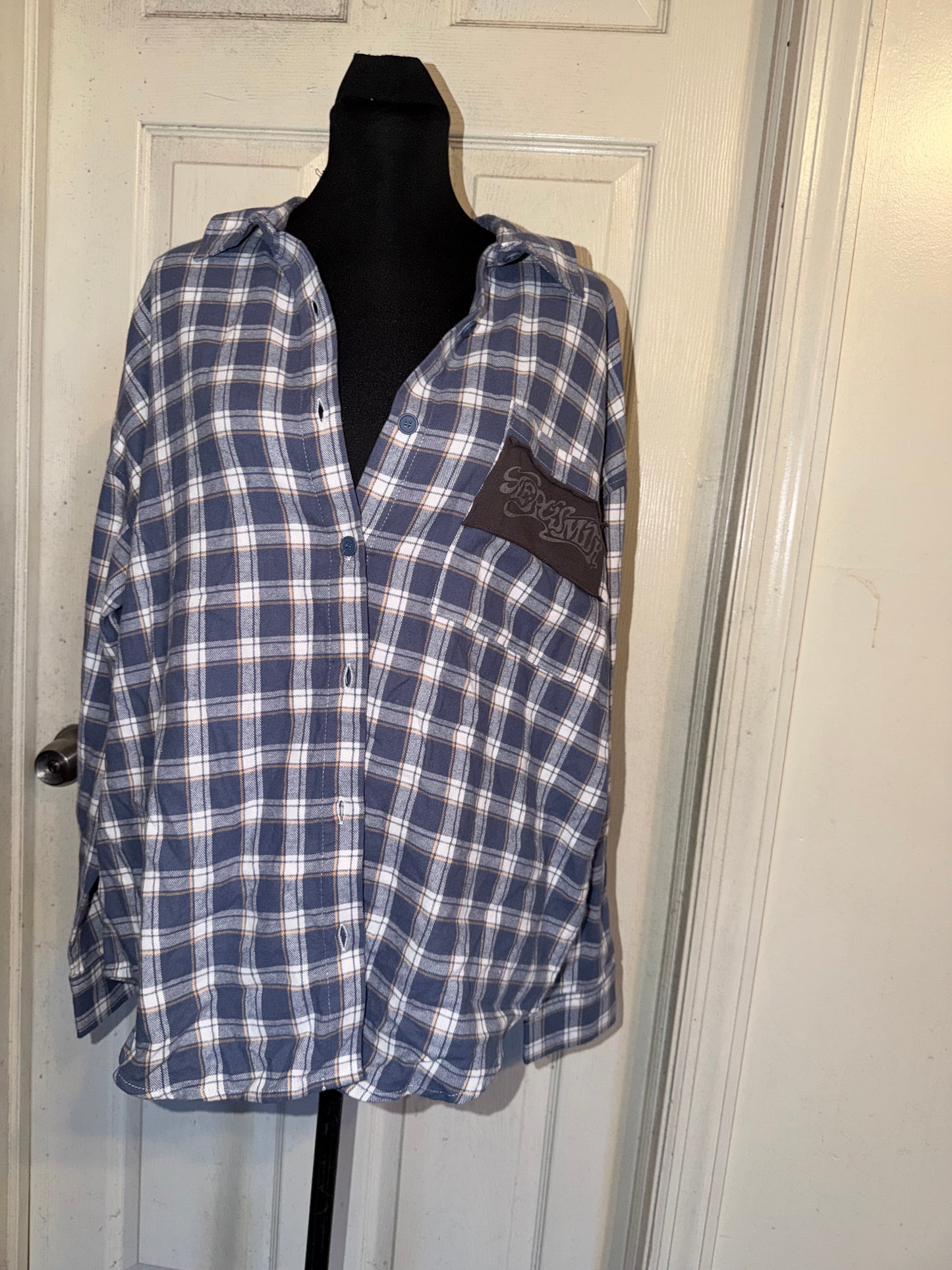Aerosmith Oversized Double Sided Distressed Flannel