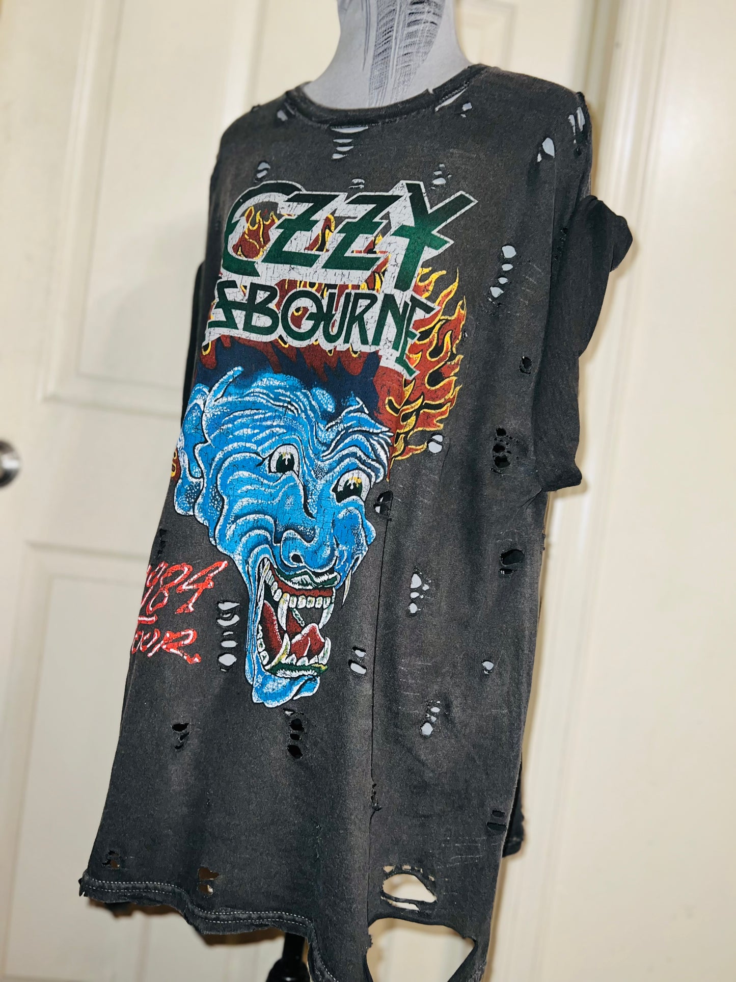 Ozzy Osbourne Double Sided Oversized Distressed Tee