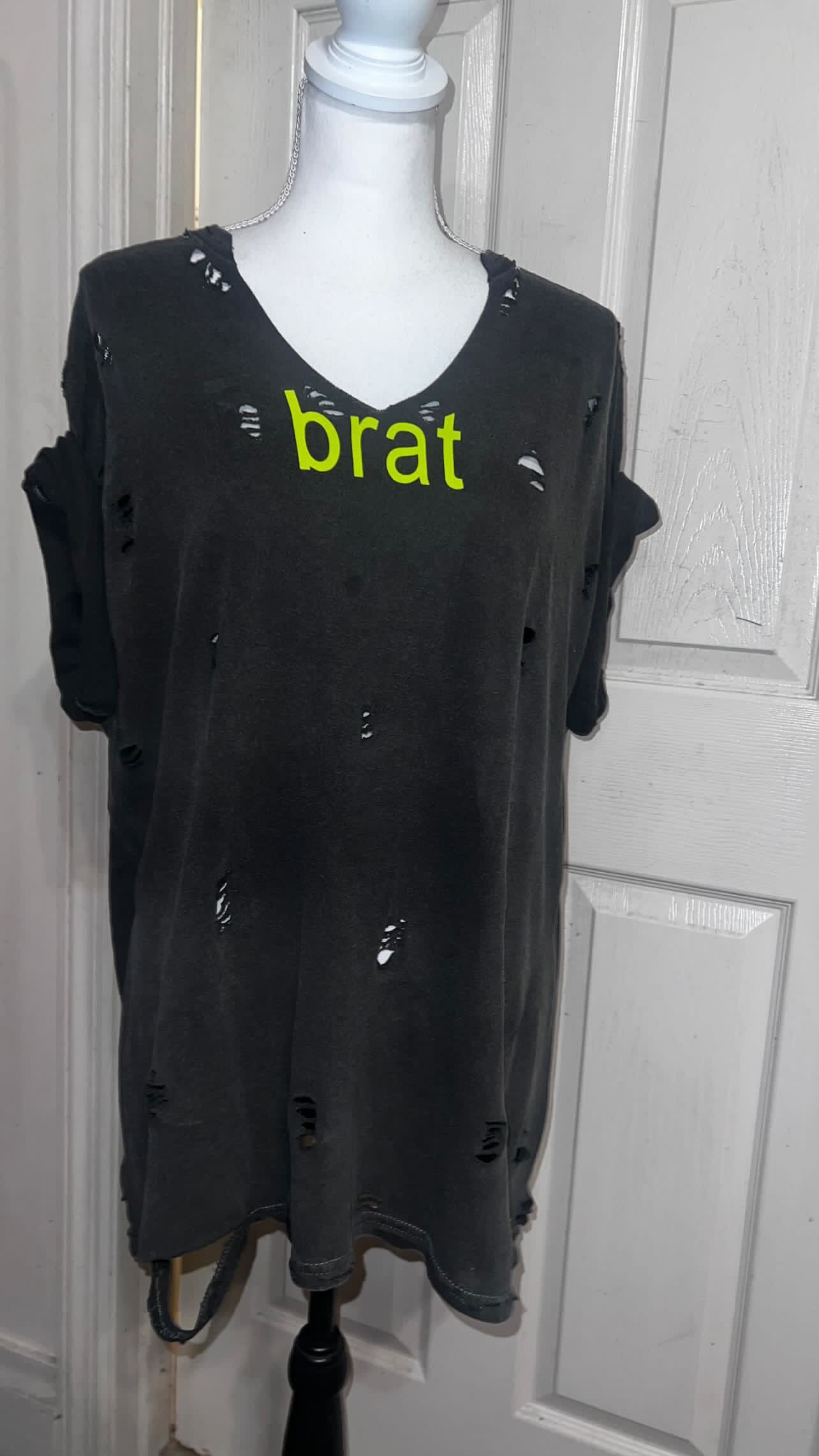 Charli XCX brat Double Sided Oversized Distressed Tee
