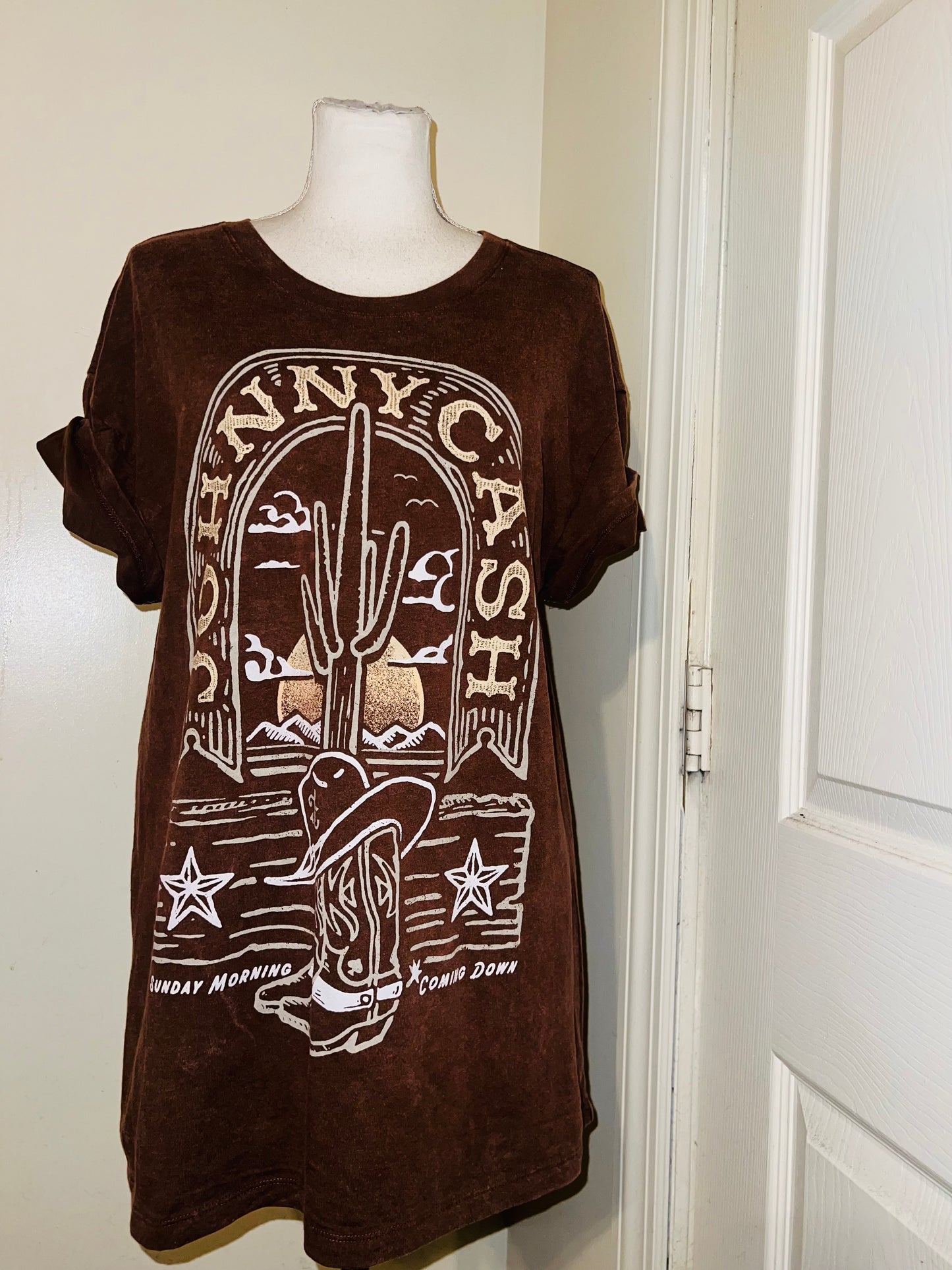 Johnny Cash Double Sided Oversized Distressed Tee