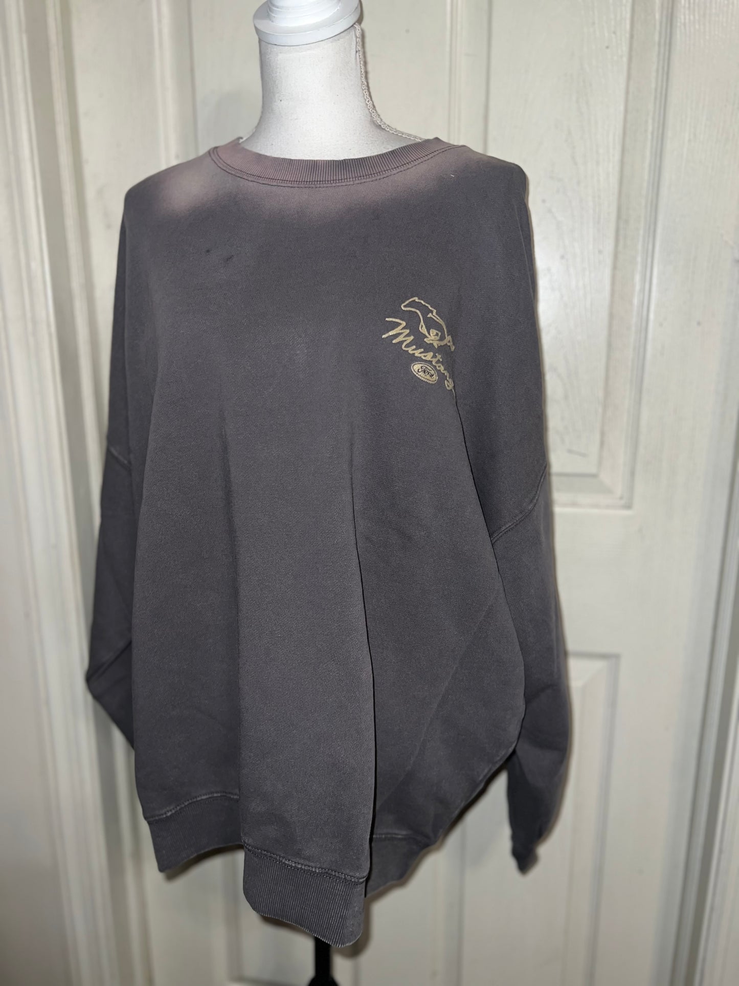 Ford Mustang Double Sided Oversized Distressed Sweatshirt