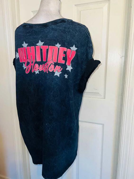 Whitney Houston Double Sided Oversized Distressed Tee