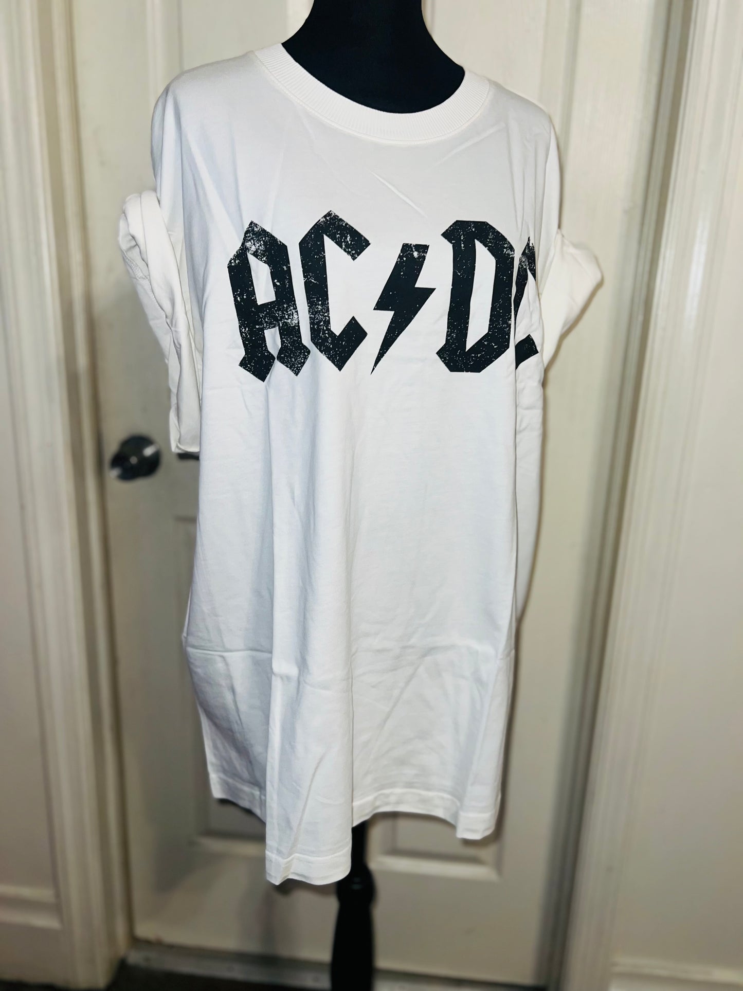 AC/DC Oversized Distressed Tee