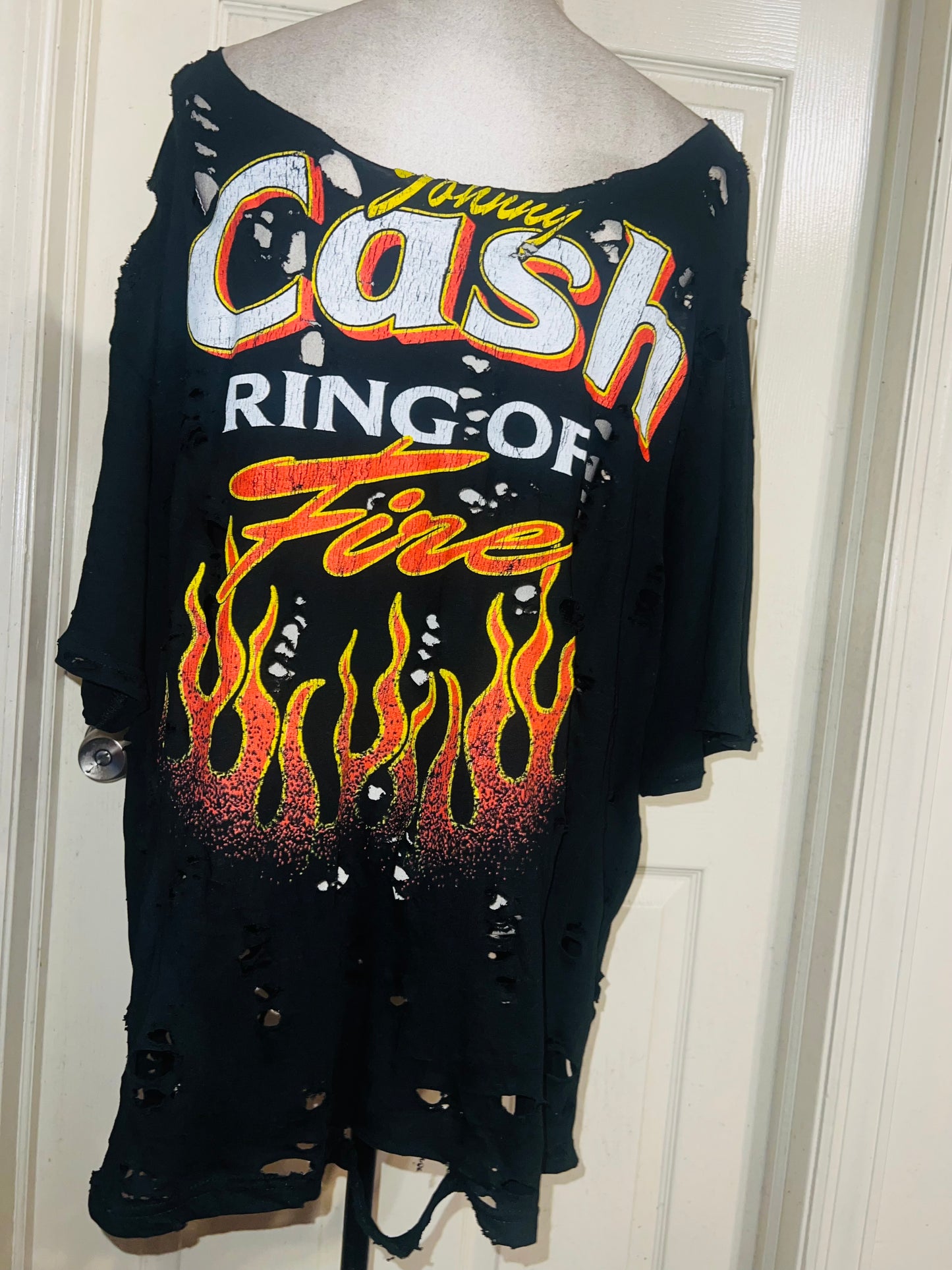 Johnny Cash Double Sided Oversized Distressed Tee