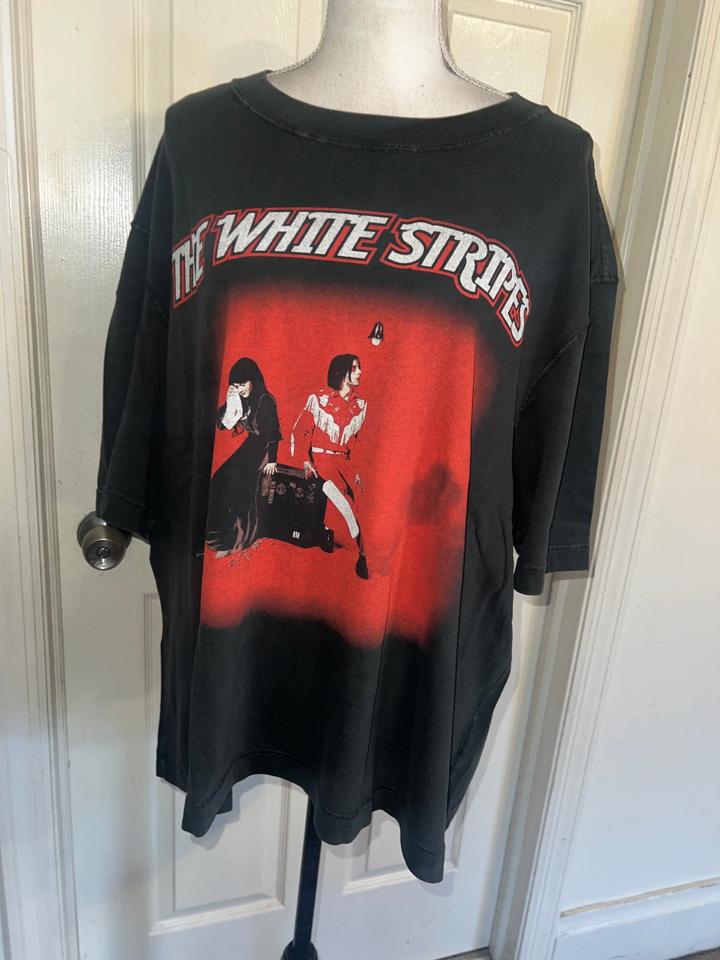 The White Stripes Double Sided Oversized Distressed Tee