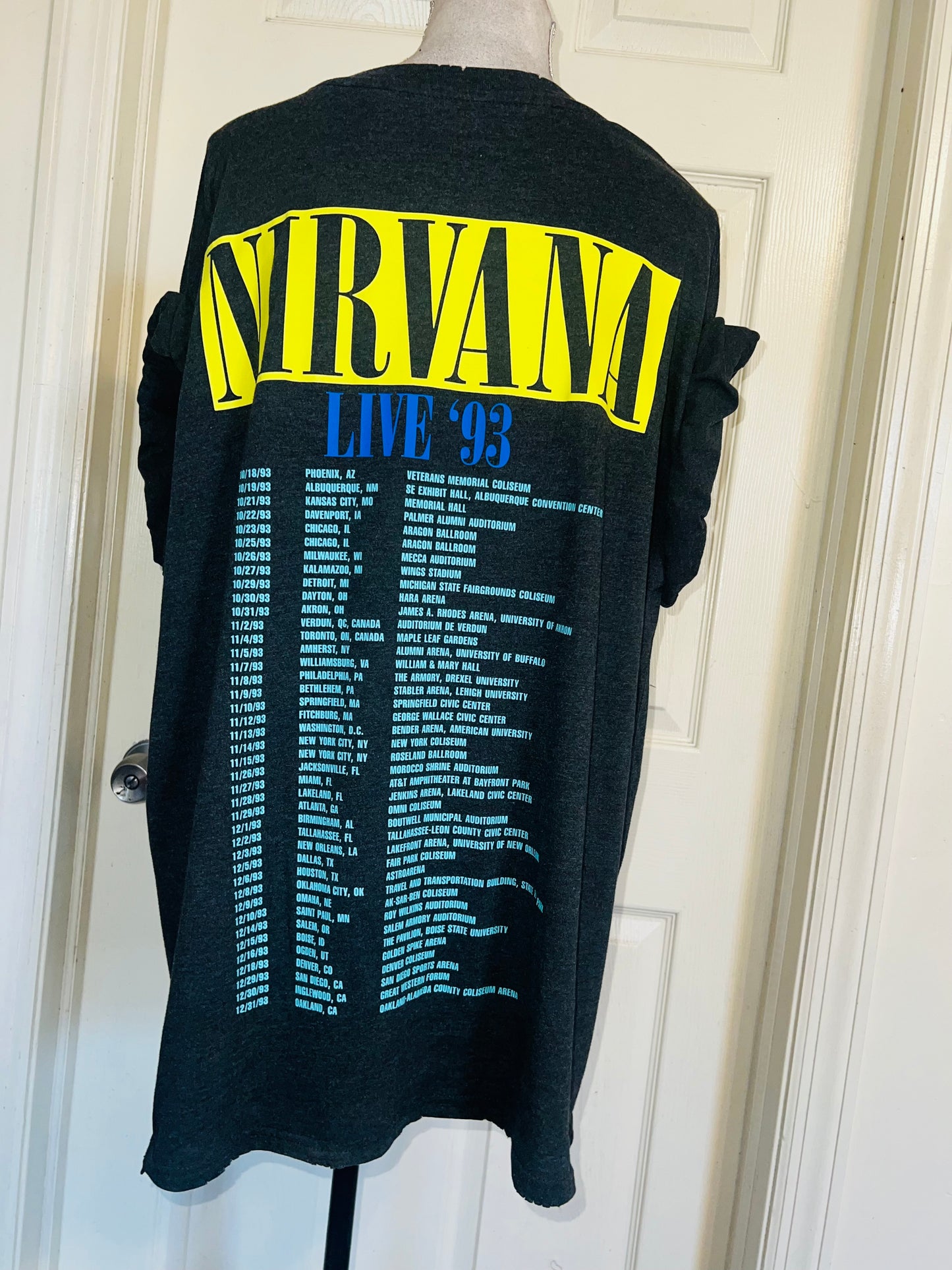 Nirvana Double Sided Oversized Distressed Tee