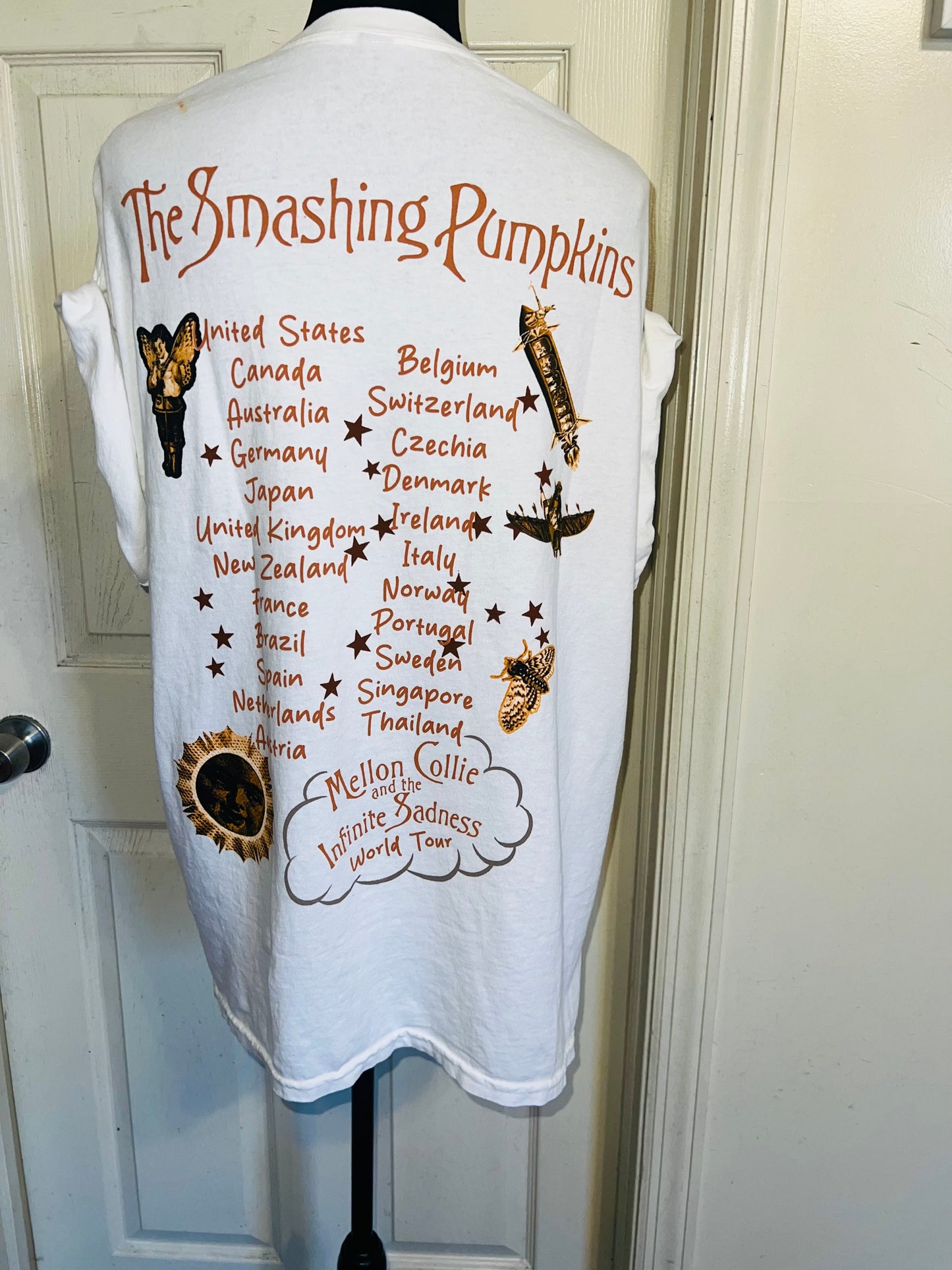 The Smashing Pumpkins Double Sided Oversized Distressed Tee