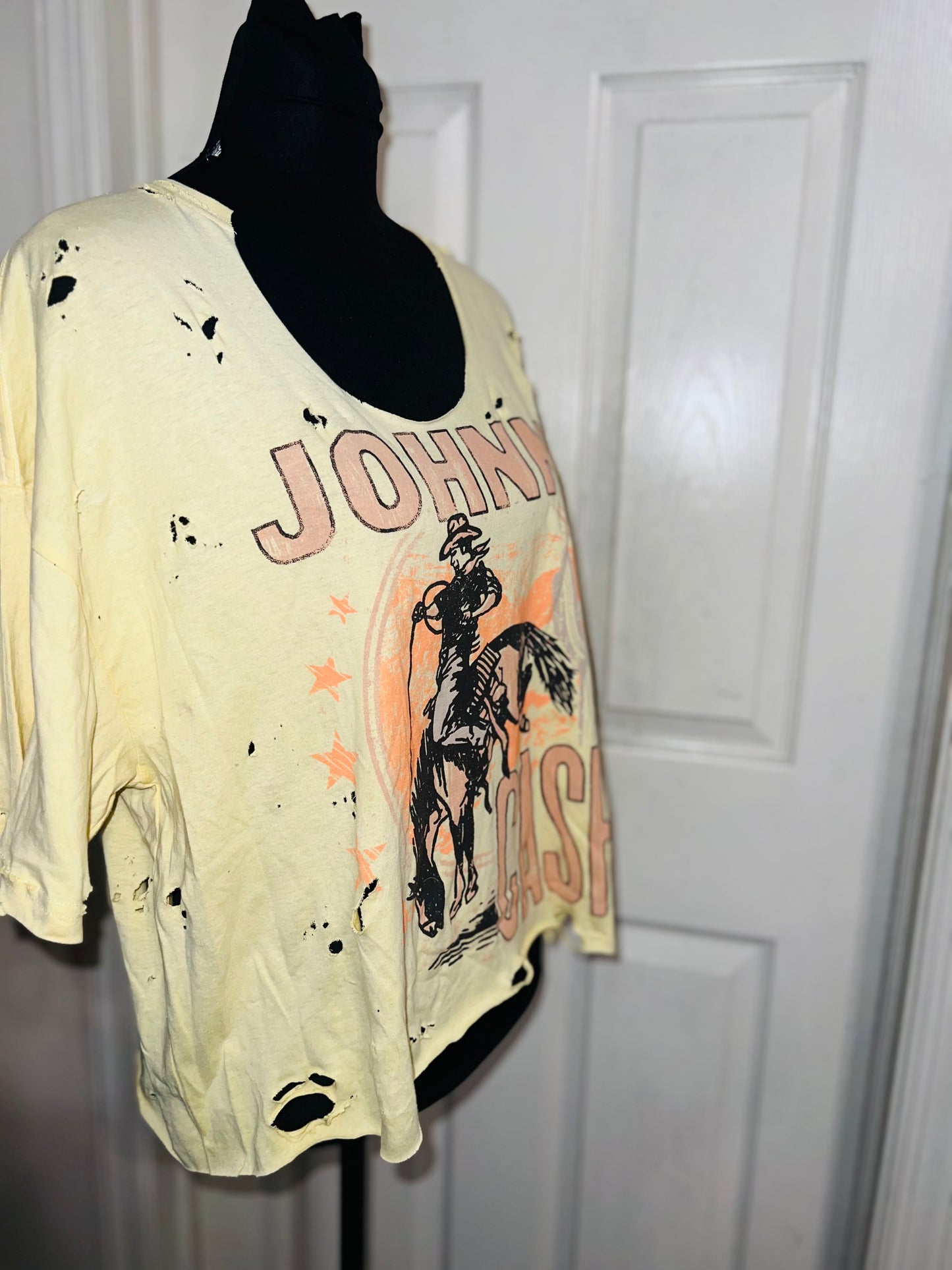 Johnny Cash Oversized Distressed Tee (As Is)
