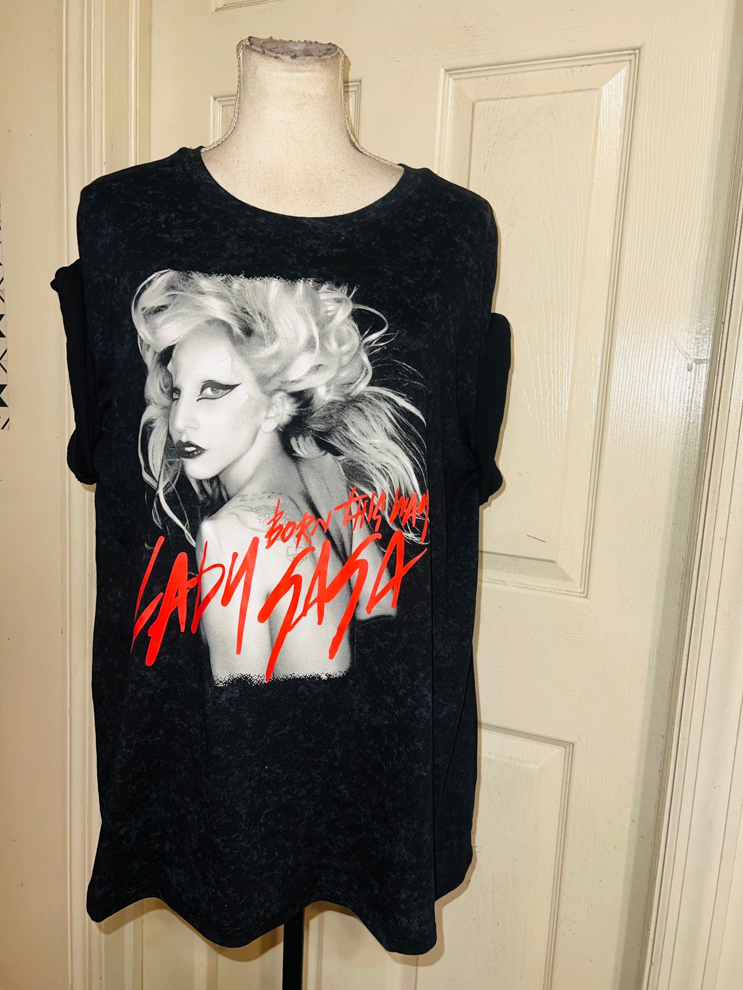 Lady Gaga Oversized Distressed Tee
