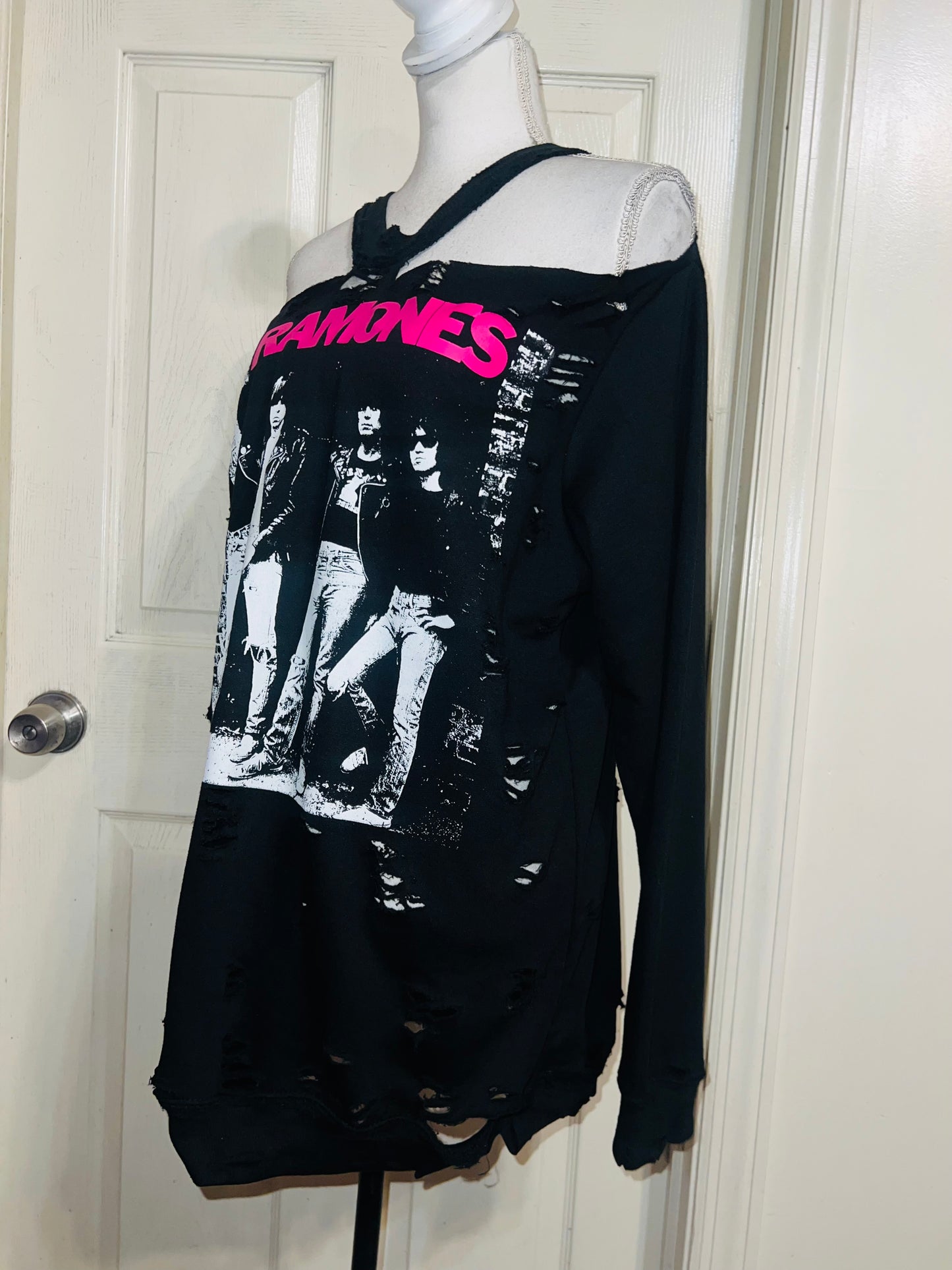 Ramones Oversized Distressed Sweatshirt
