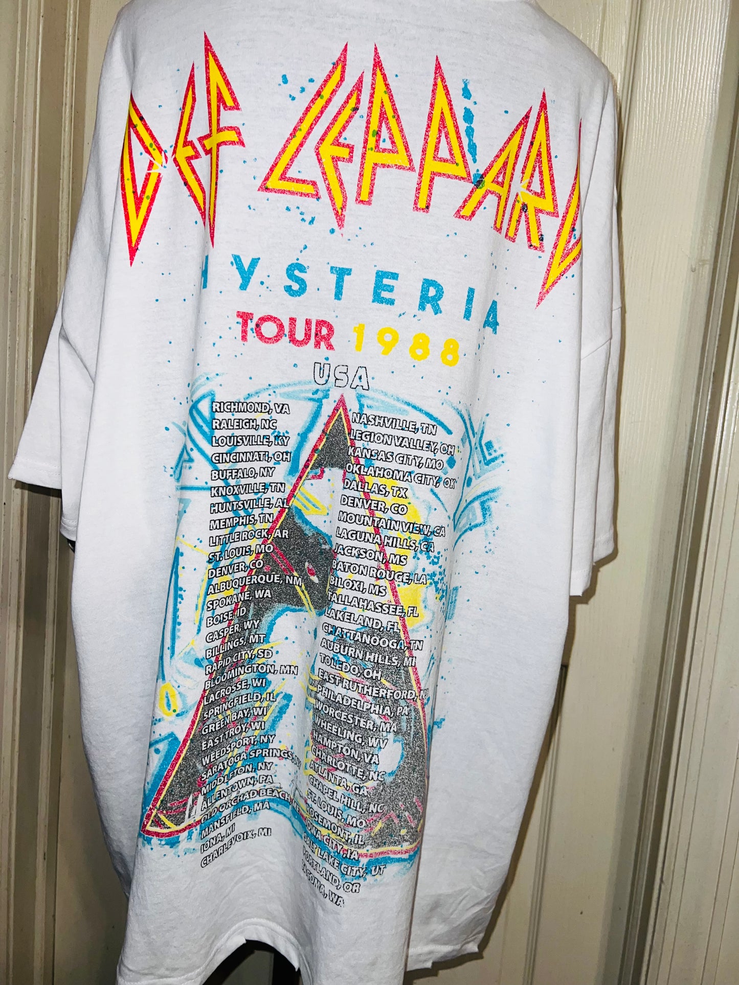 Def Leppard Double Sided Oversized Distressed Tee