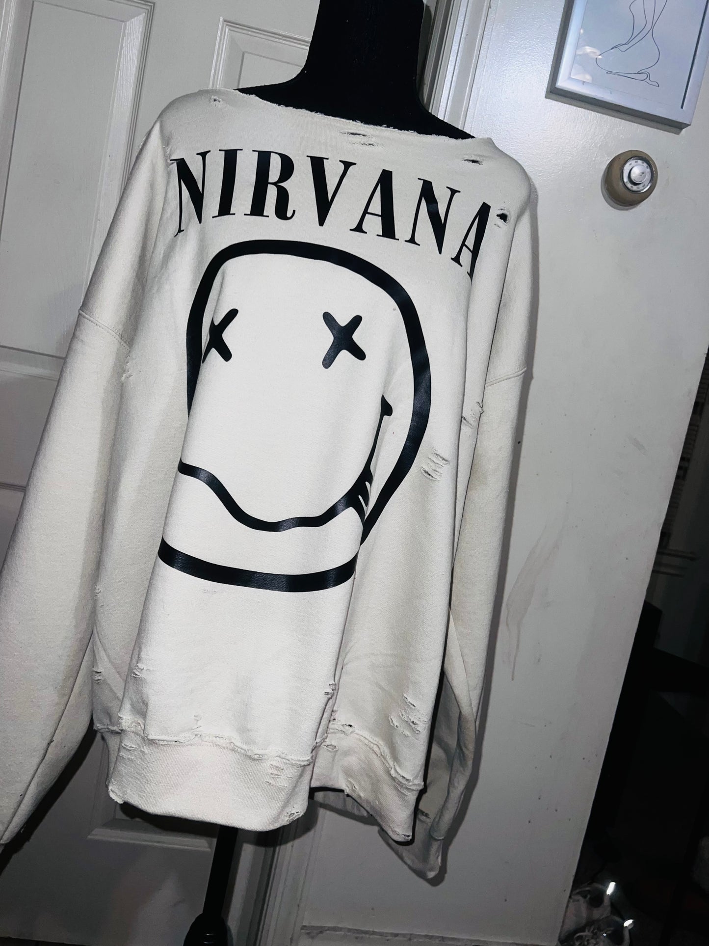 Nirvana Oversized Distressed Sweatshirt