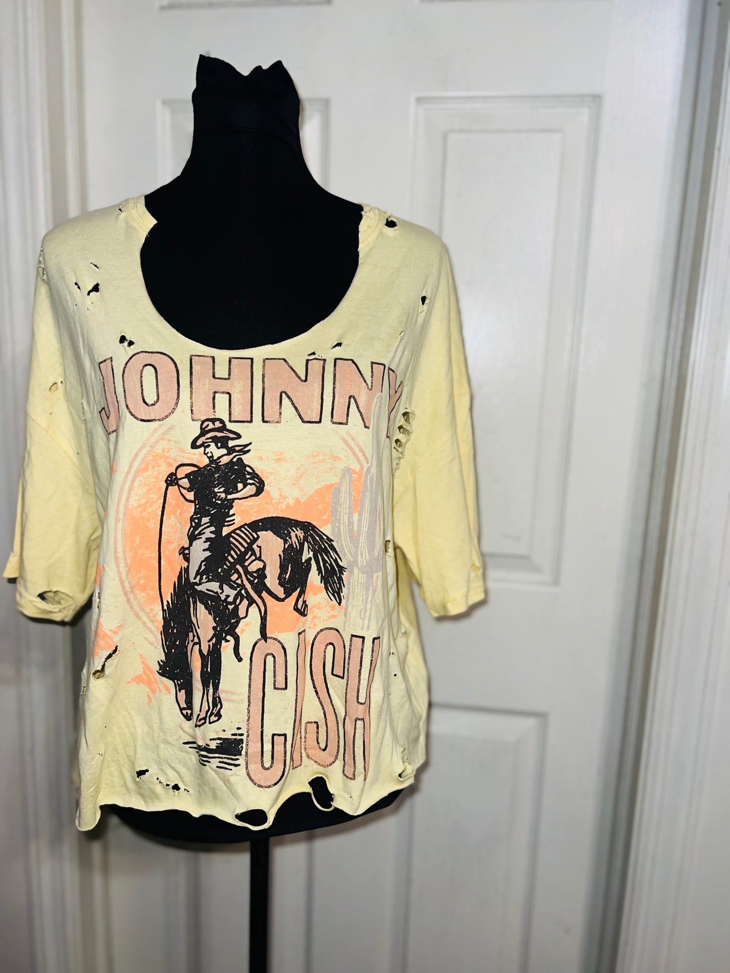 Johnny Cash Oversized Distressed Tee (As Is)