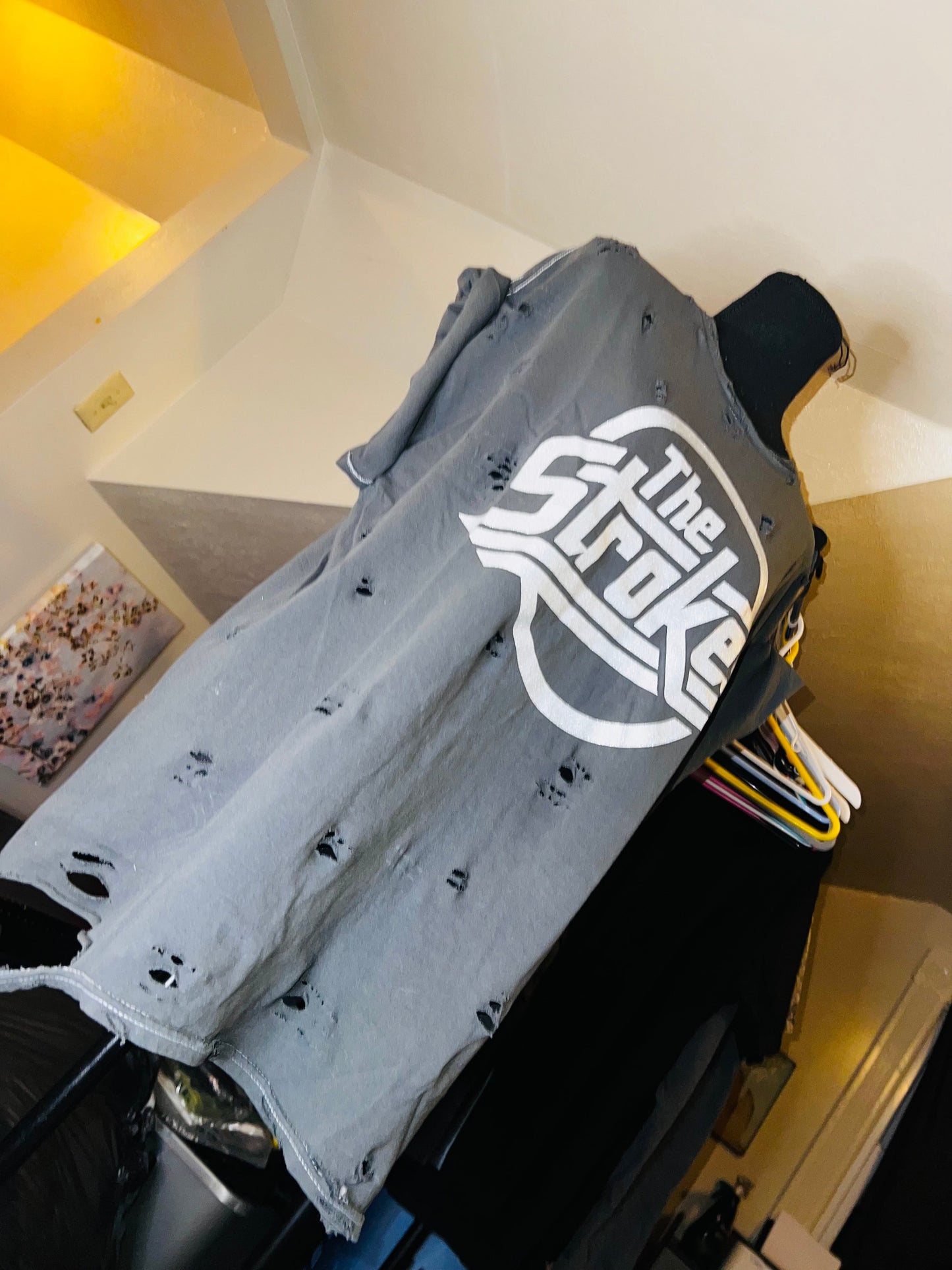 The Strokes Oversized Distressed Tee