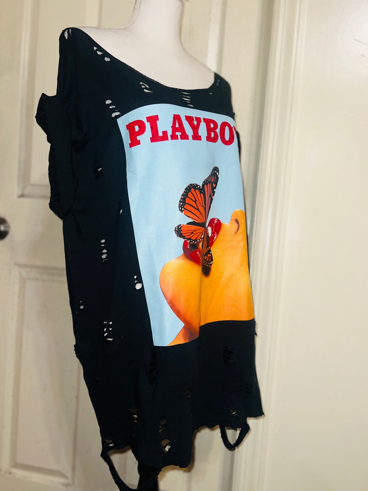Playboy Oversized Distressed Tee