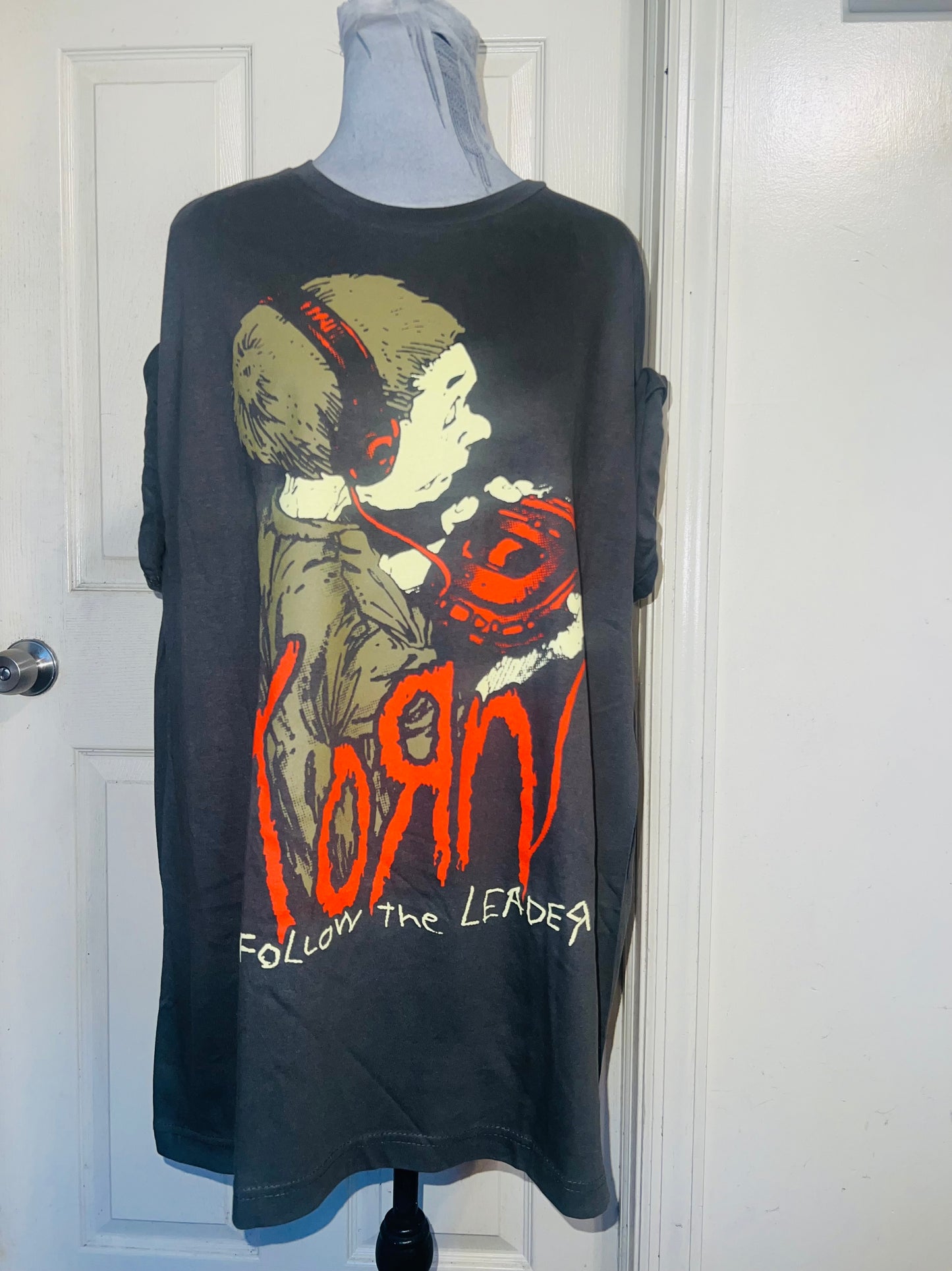 Korn Double Sided Oversized Distressed Tee