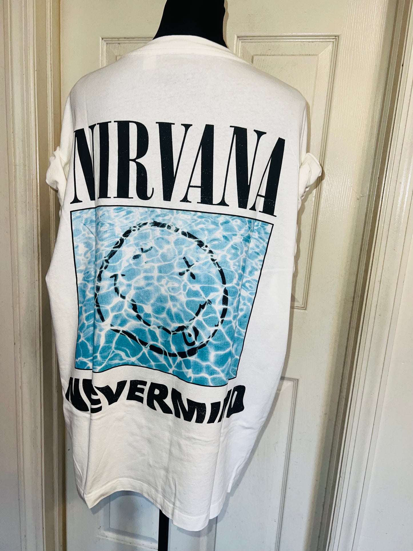 Nirvana Double Sided Oversized Distressed Tee