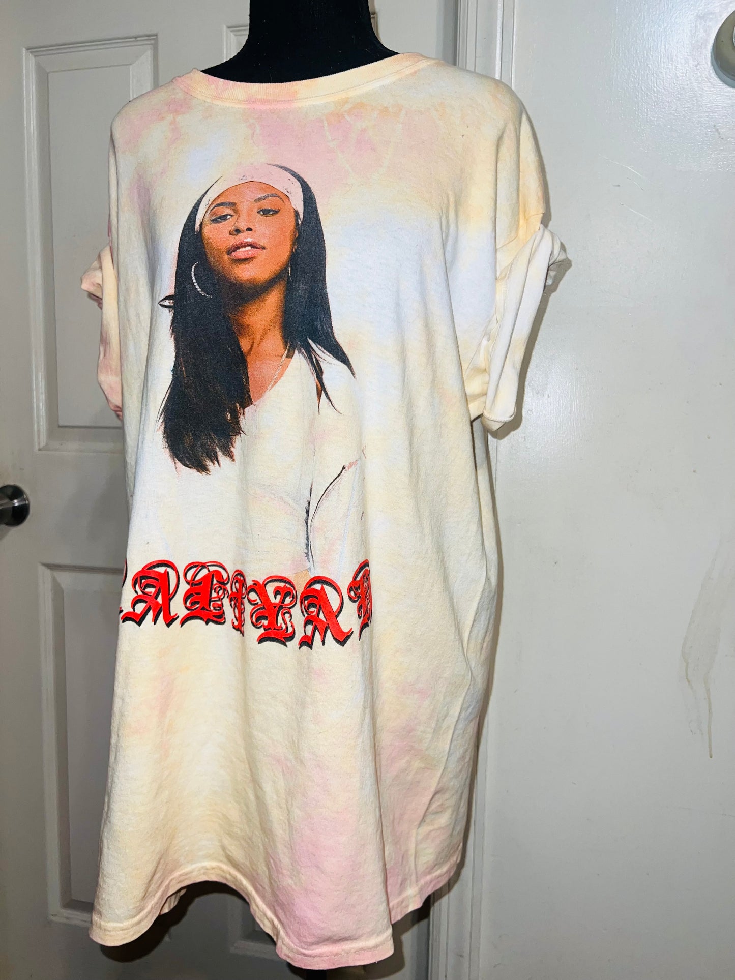 Aaliyah Tie Dye Oversized Distressed Tee