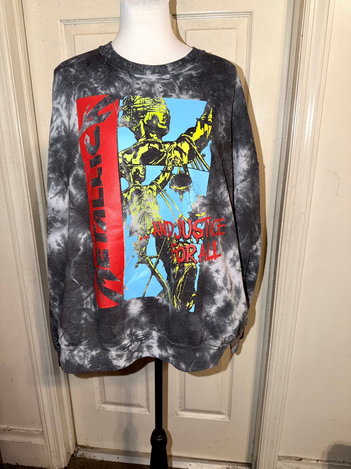Metallica Double Sided Oversized Distressed Sweatshirt