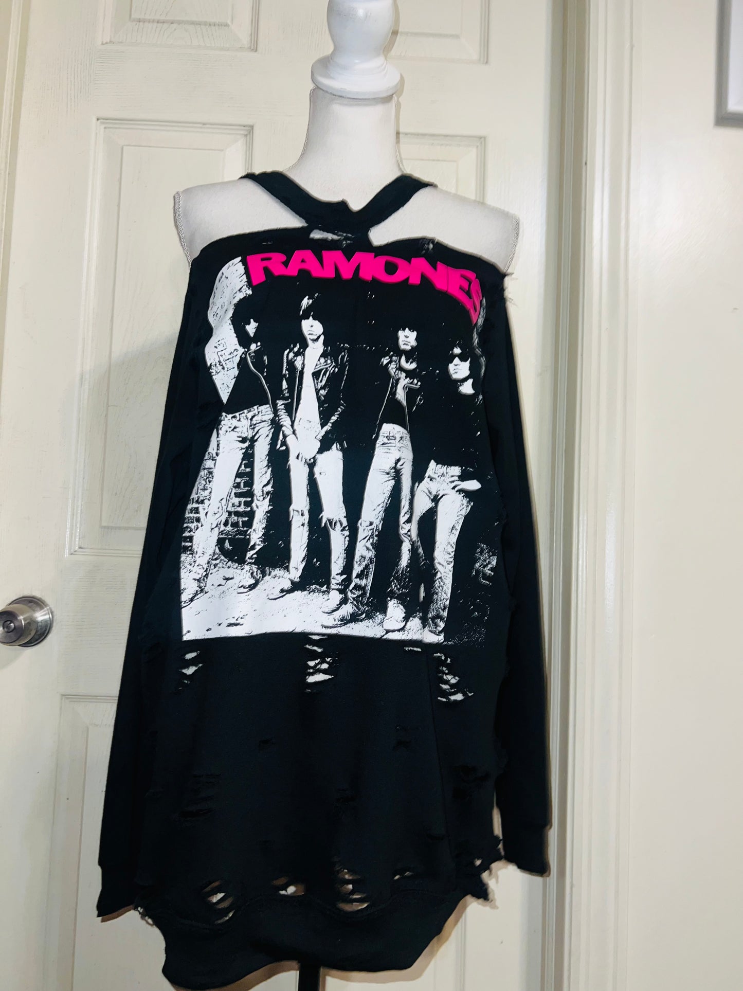 Ramones Oversized Distressed Sweatshirt