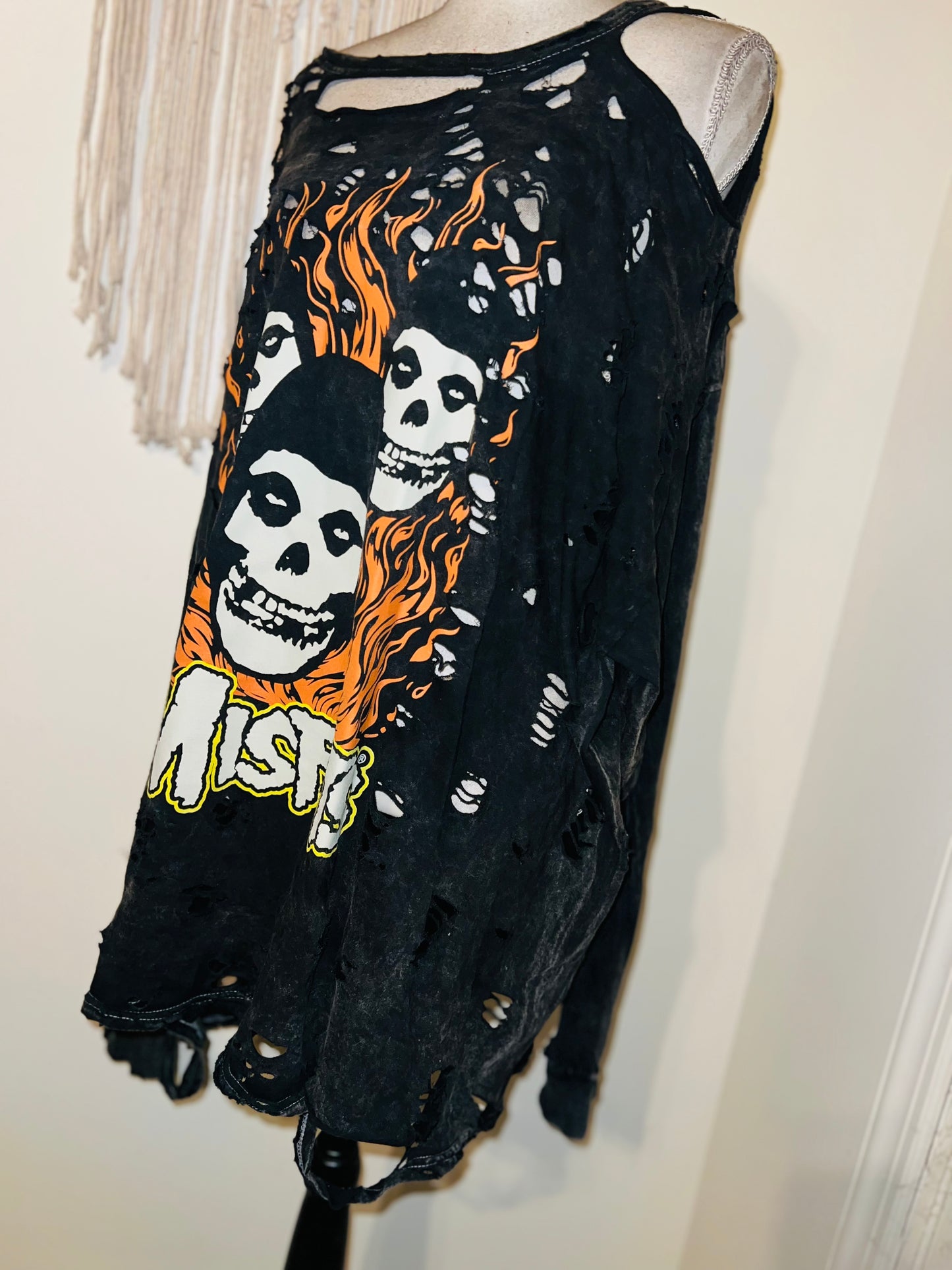 Misfits Oversized Distressed Long Sleeve Tee