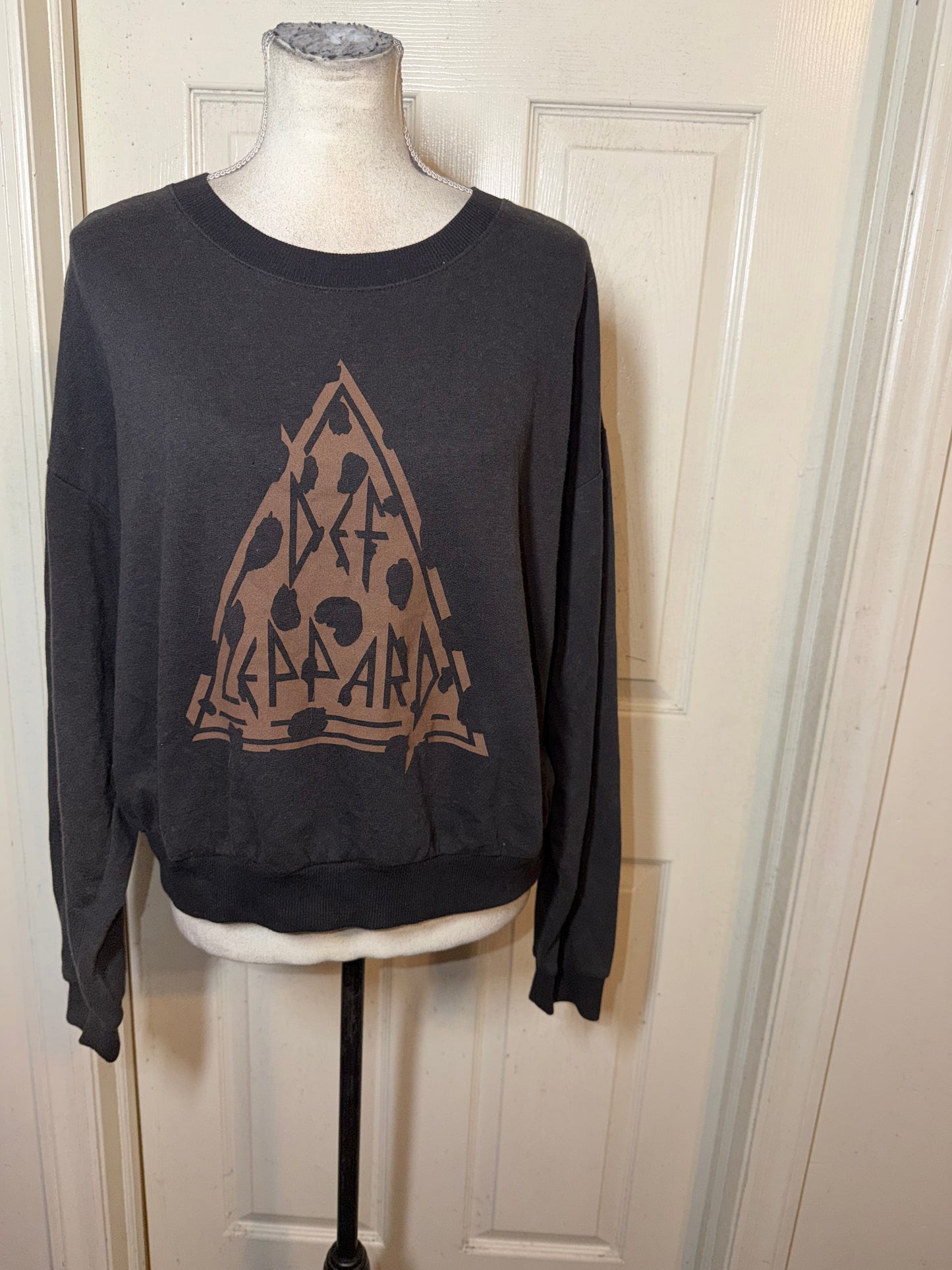 Def Leppard Oversized Distressed Sweatshirt