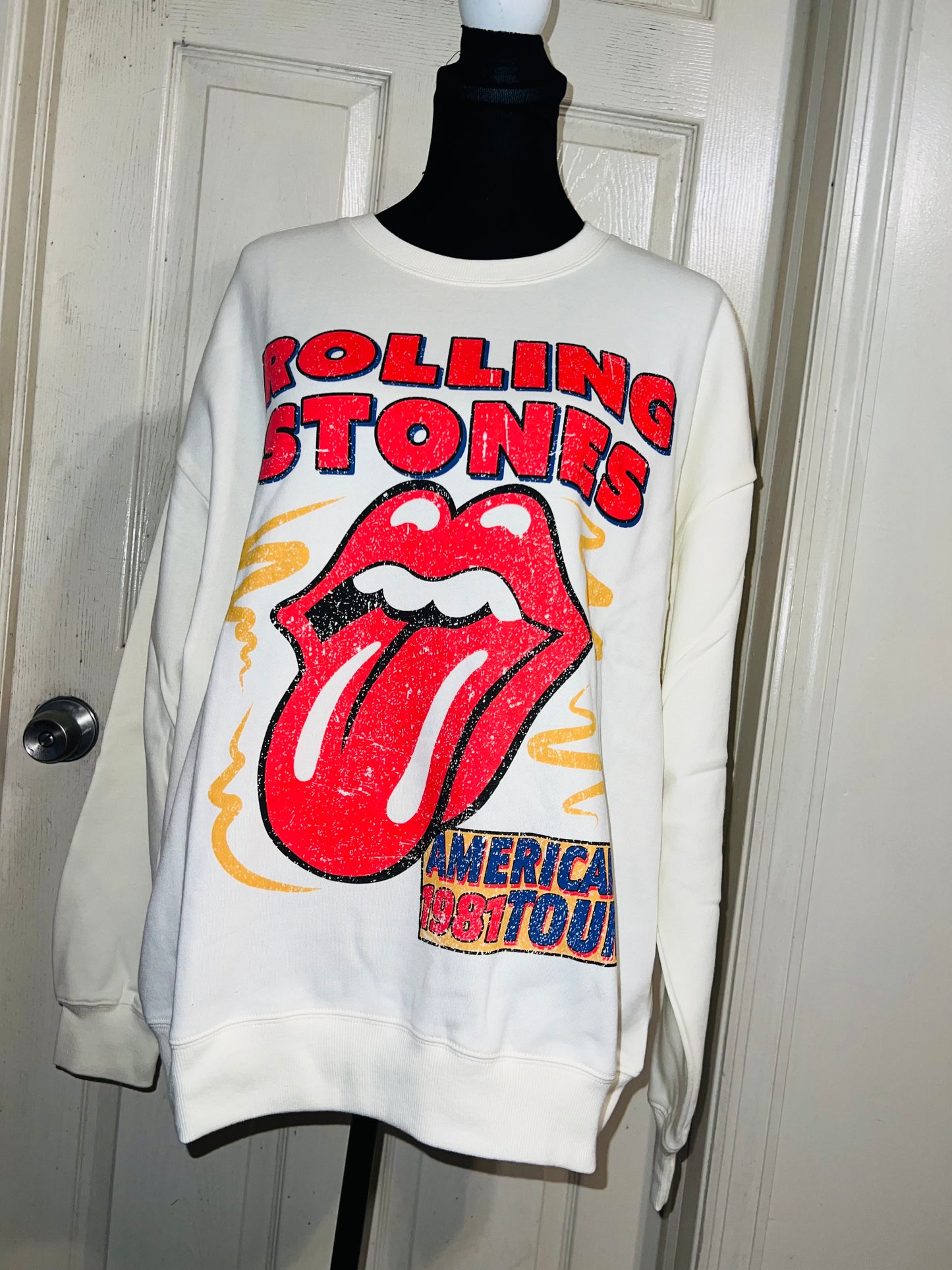 The Rolling Stones Oversized Distressed Sweatshirt