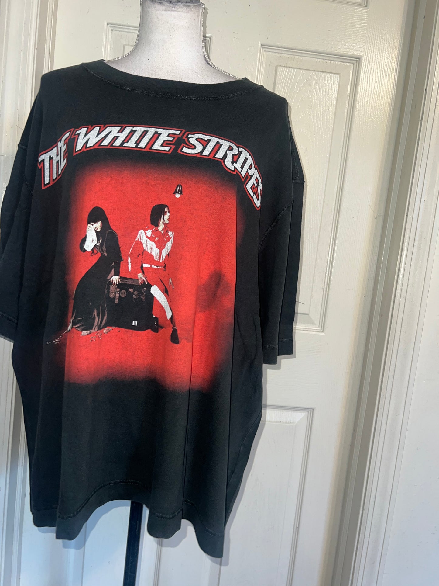 The White Stripes Double Sided Oversized Distressed Tee