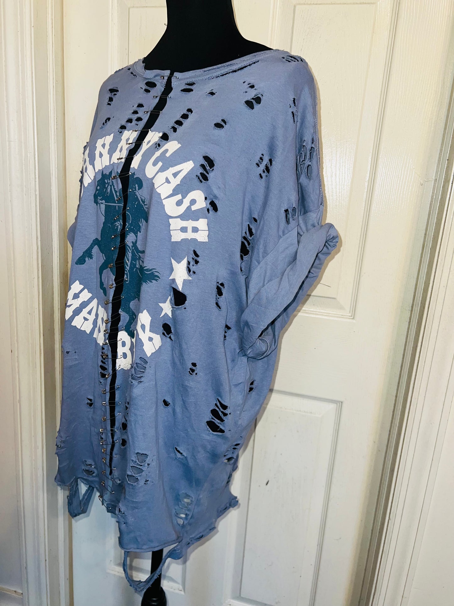 Johnny Cash Split Oversized Distressed Tee