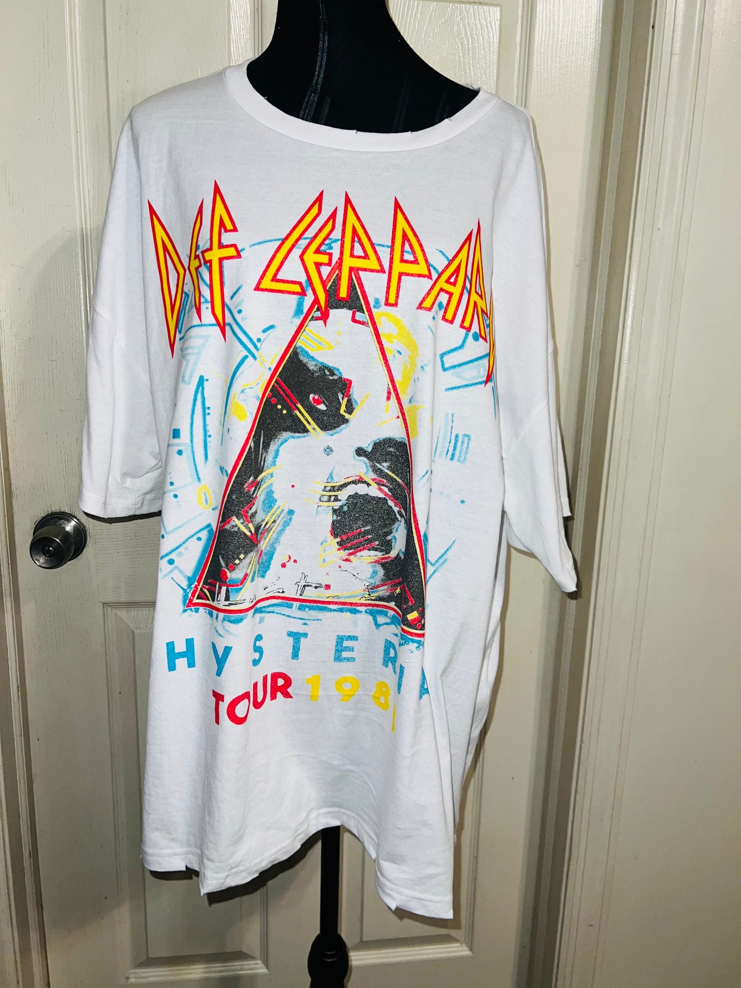 Def Leppard Double Sided Oversized Distressed Tee