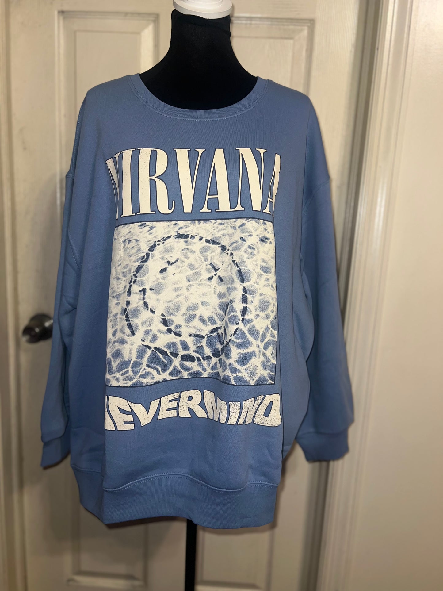 Nirvana Double Sided Oversized Distressed Sweatshirt