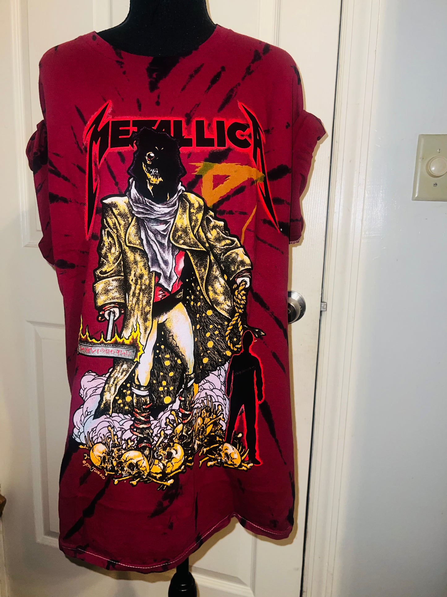Metallica Tie Dye Double Sided Oversized Tee
