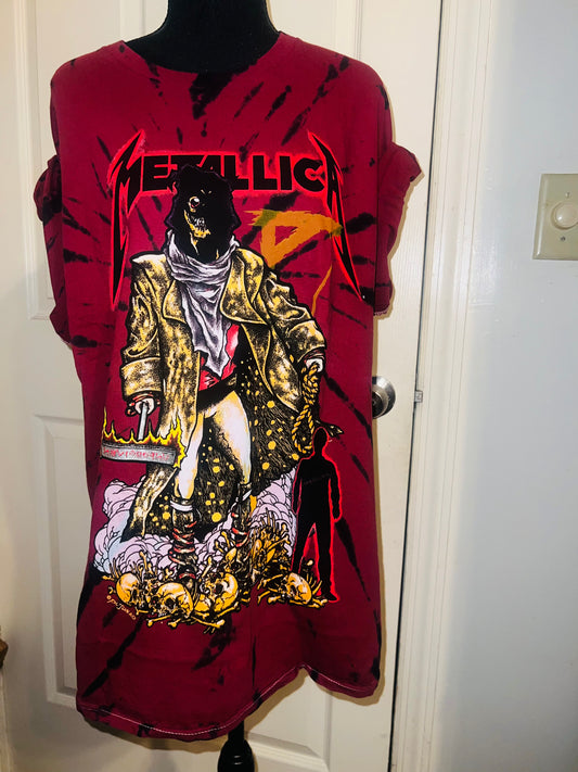 Metallica Tie Dye Double Sided Oversized Tee