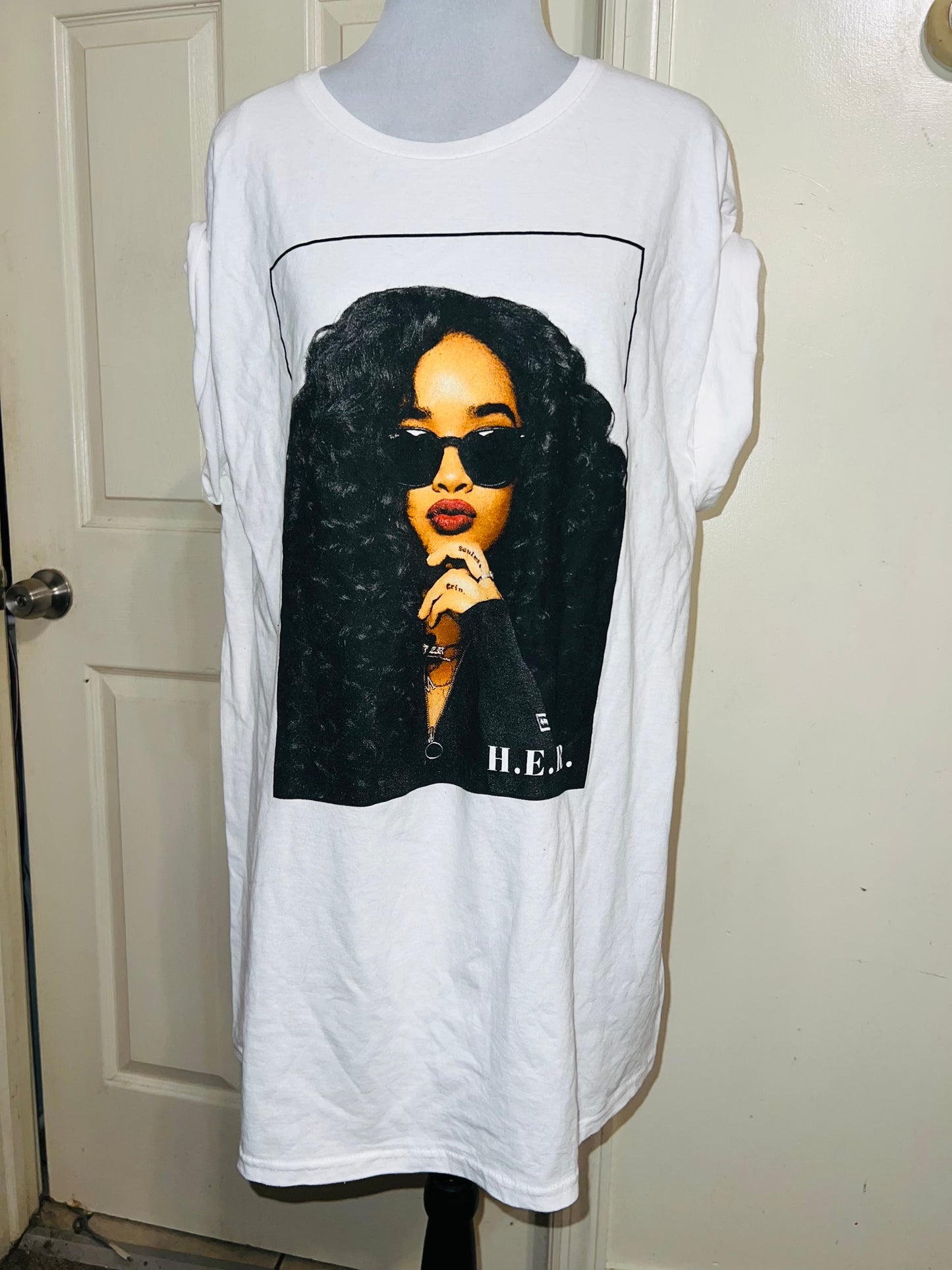 H.E.R. Oversized Distressed Tee