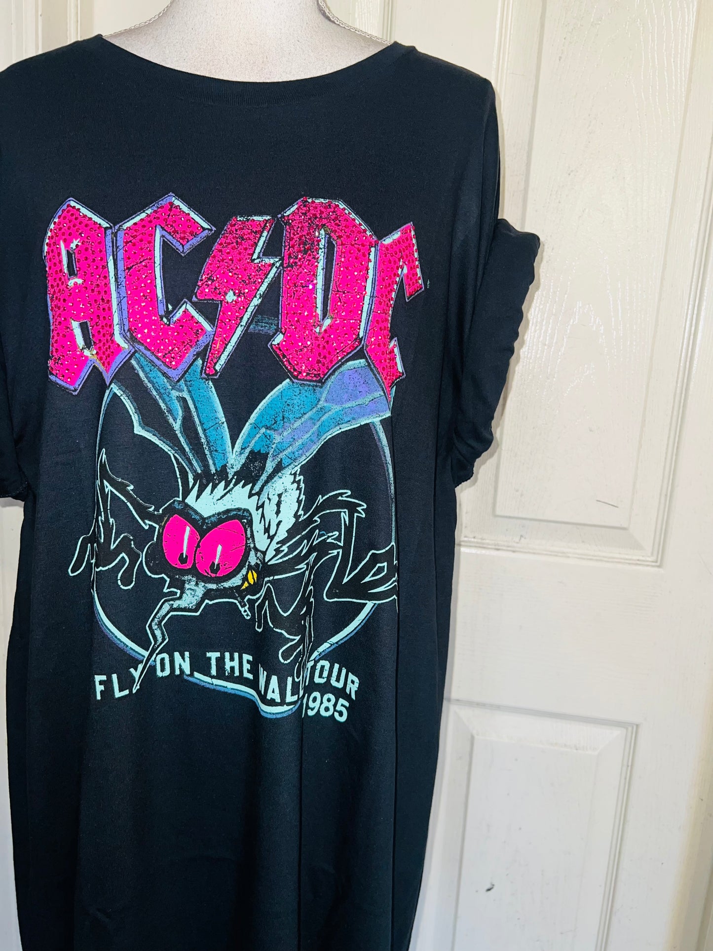 AC/DC Oversized Distressed Tee