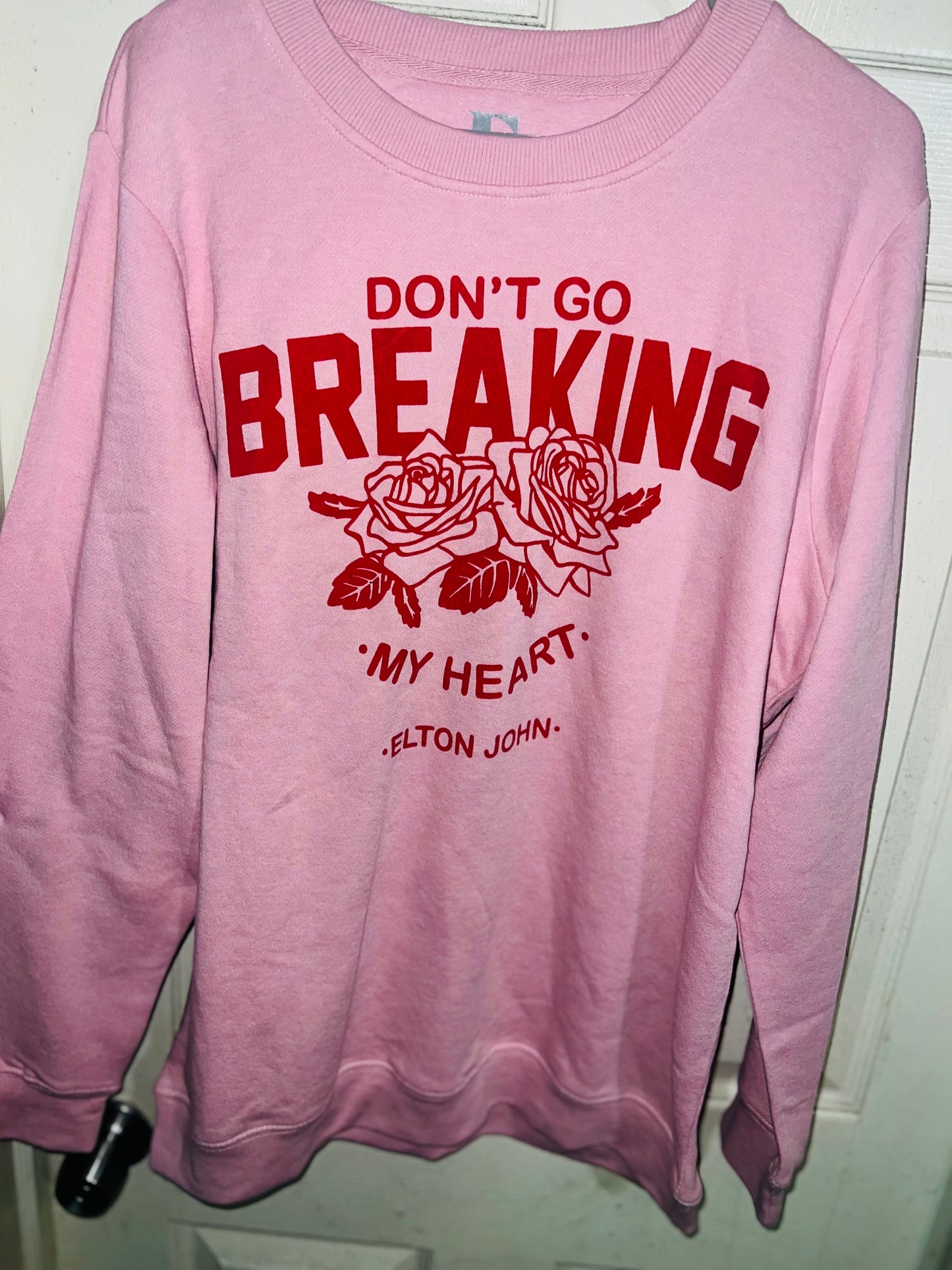 Elton John “Don’t go breaking my Heart” Oversized Distressed Sweatshirt
