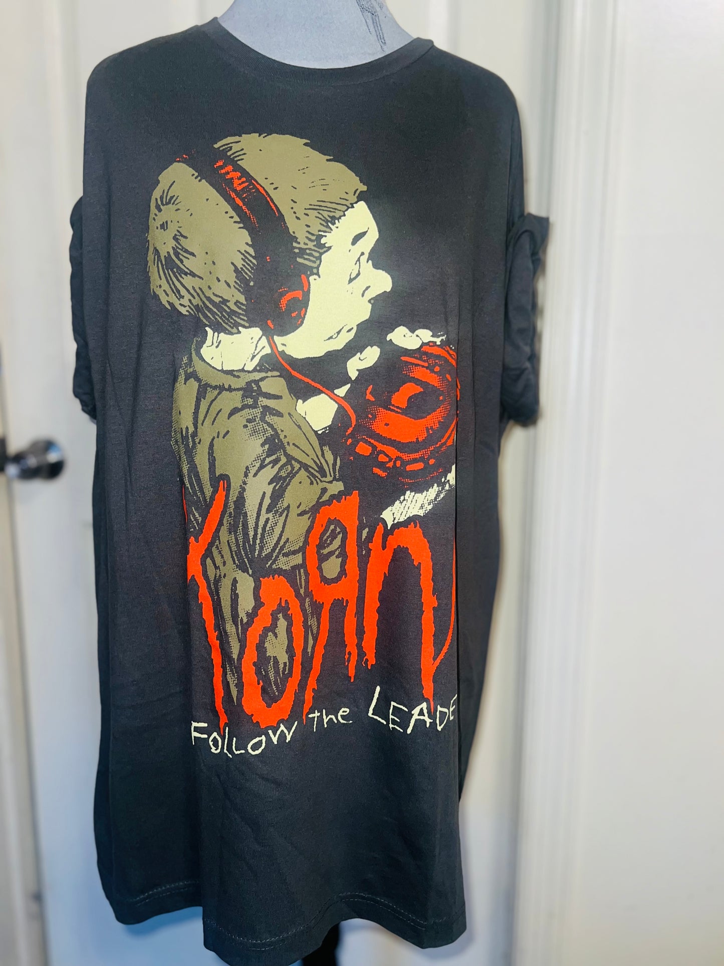 Korn Double Sided Oversized Distressed Tee