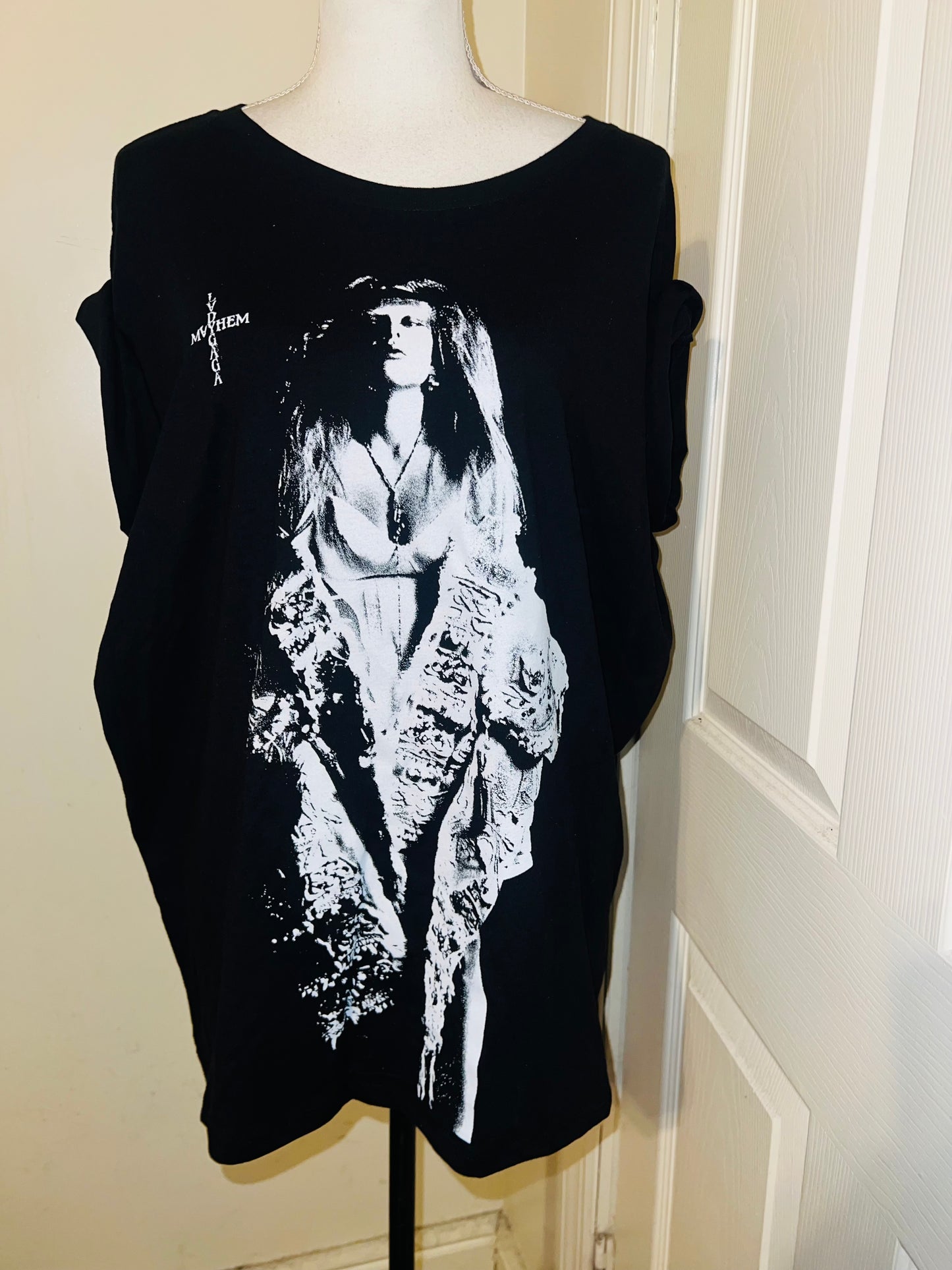 Lady Gaga Oversized Distressed Tee