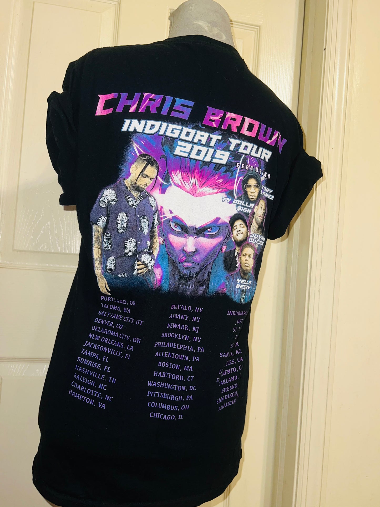 Chris Brown 2019 Double Sided Tour Distressed Tee