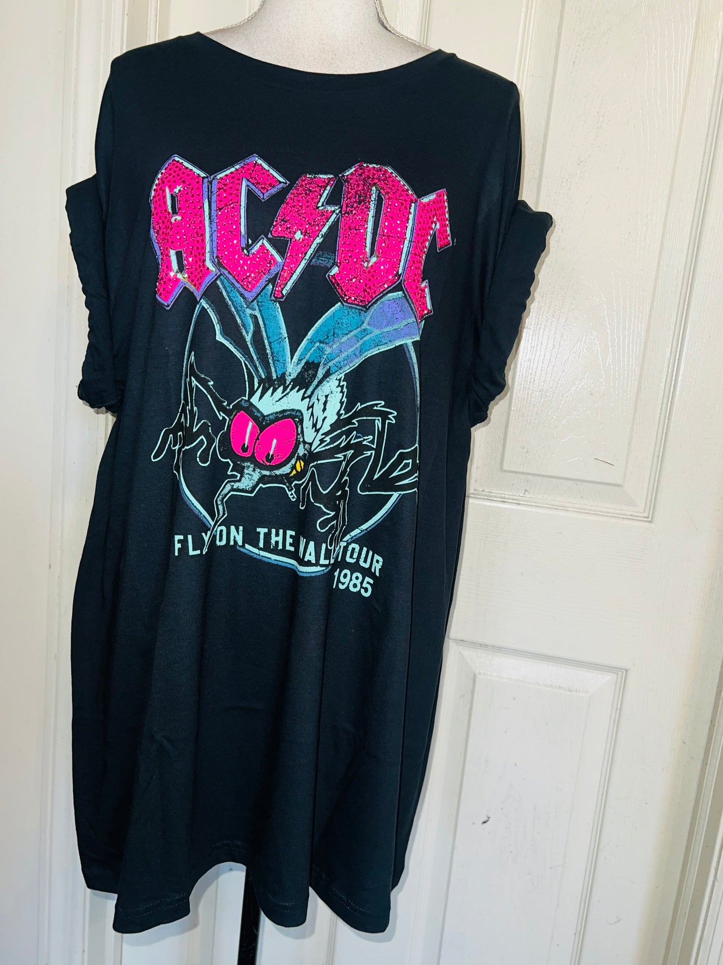 AC/DC Oversized Distressed Tee
